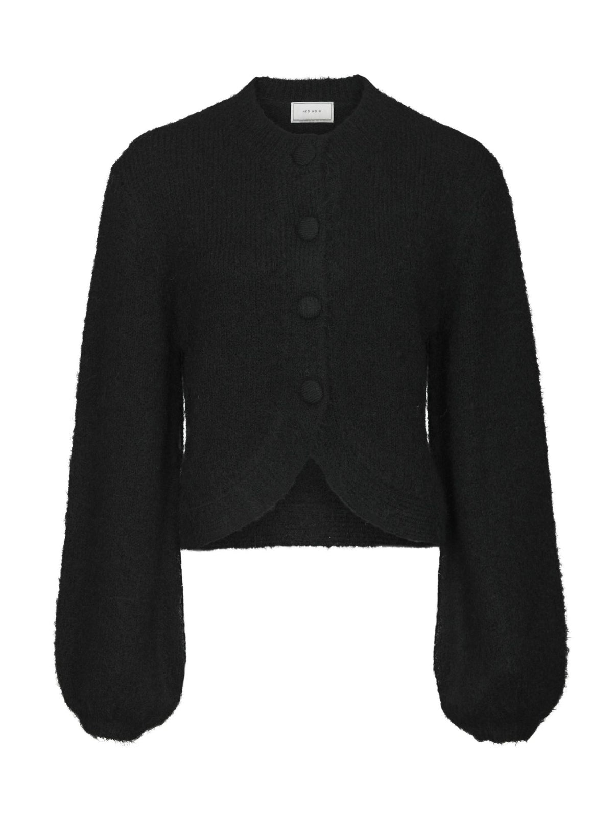 Gio Fluffy Knit Cardigan - Black
