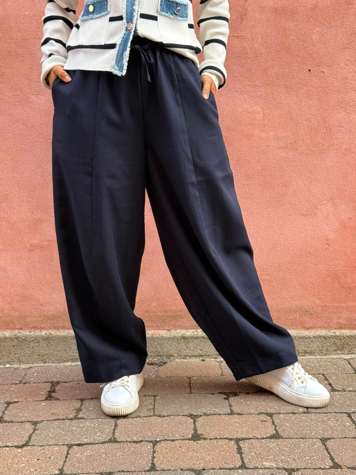 Eveline Pinstripebyxor - Marinblå