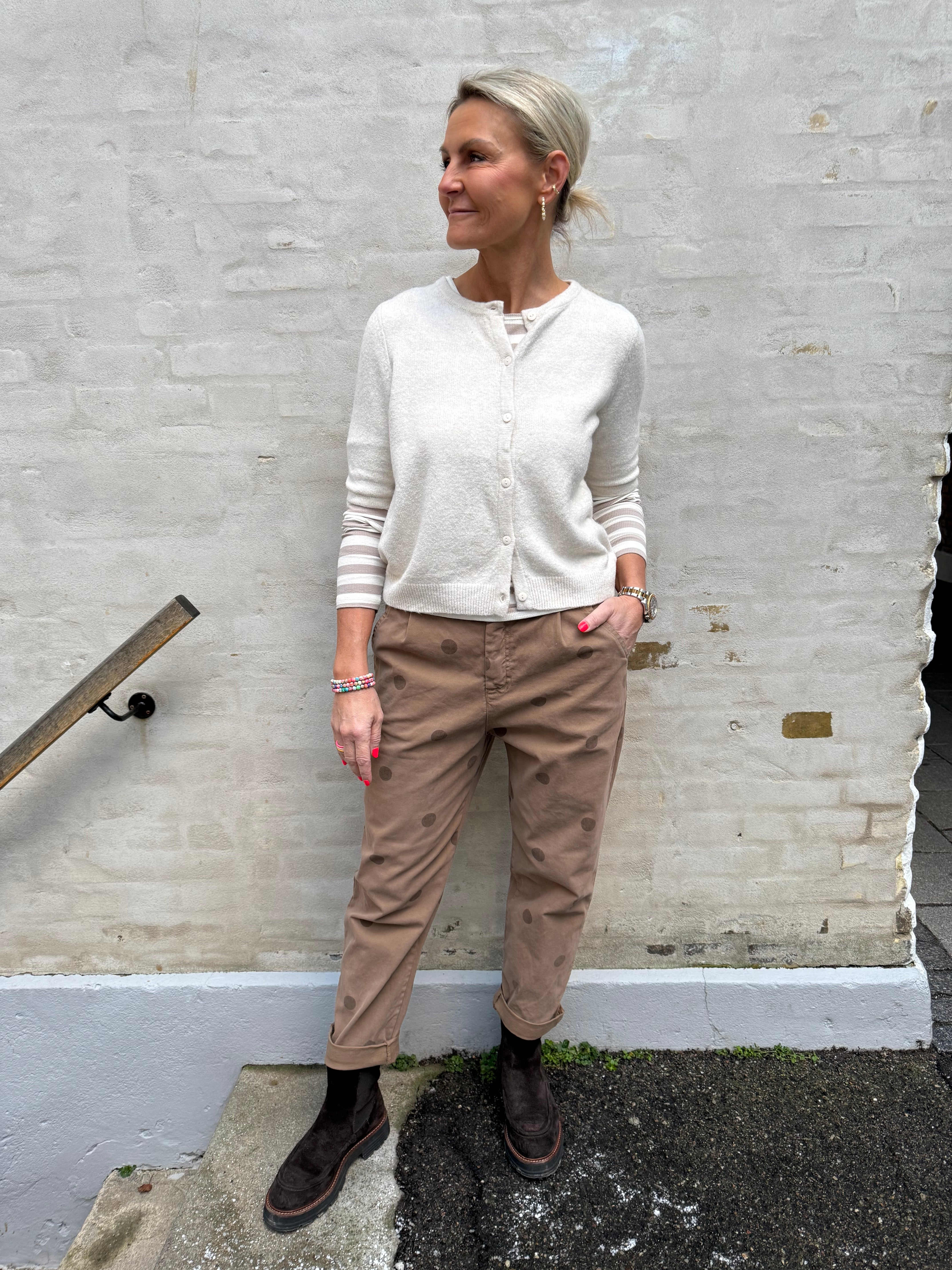 DOFFY 2/4 O-HALS KNAPPCARDIGAN - Björk MELANGE