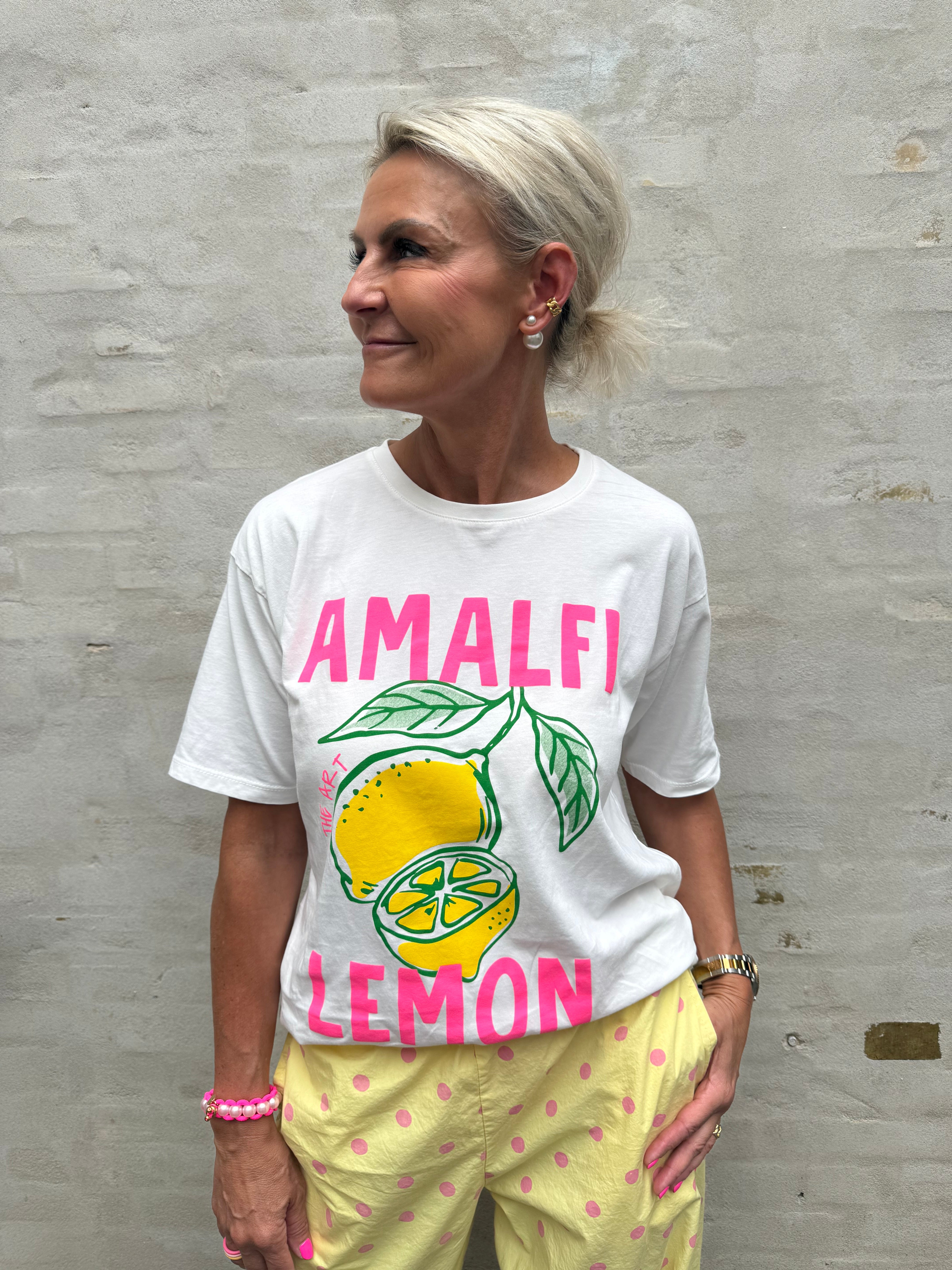 Amalfi Lemon T-Shirt - White/Pink Neon/Yellow