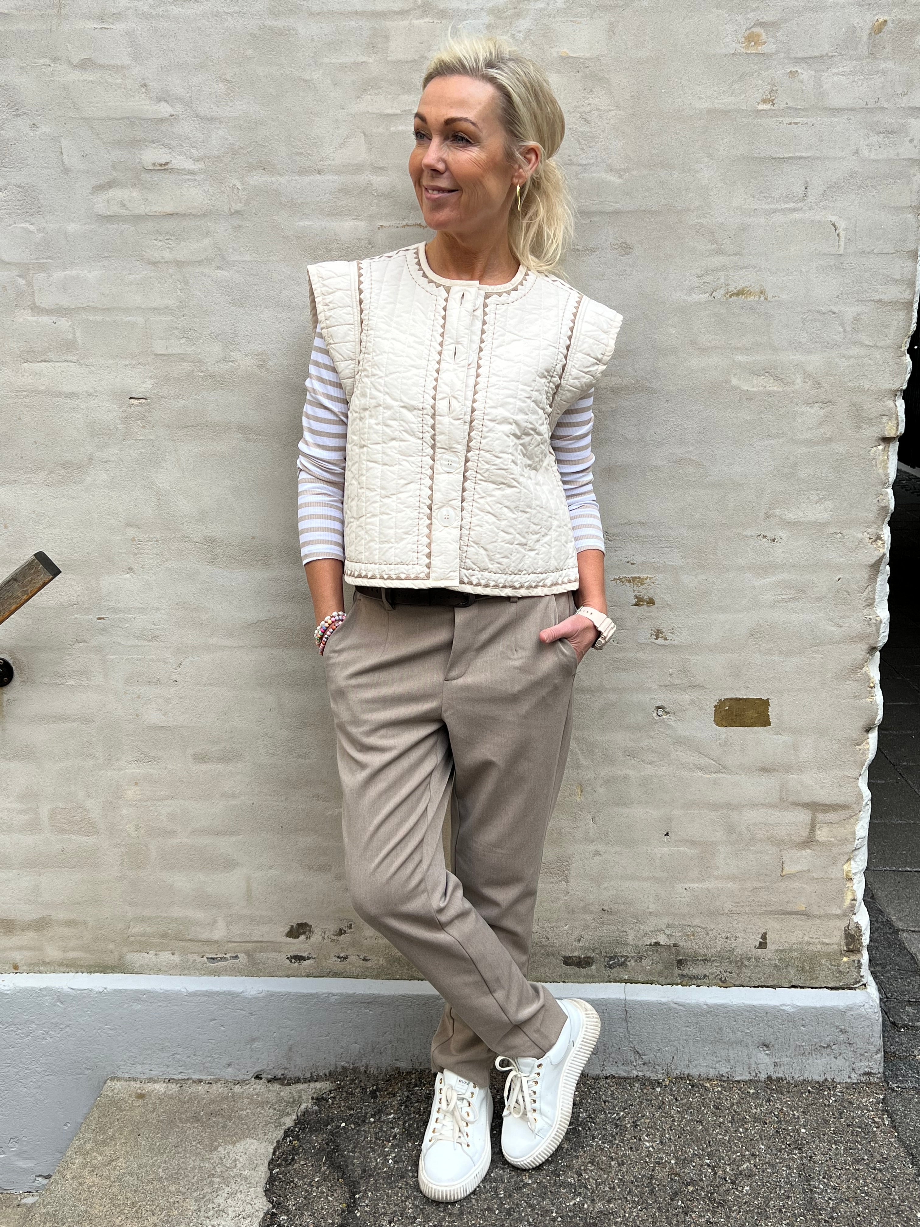 LISA SLIM Byxor - Fossil/Melange