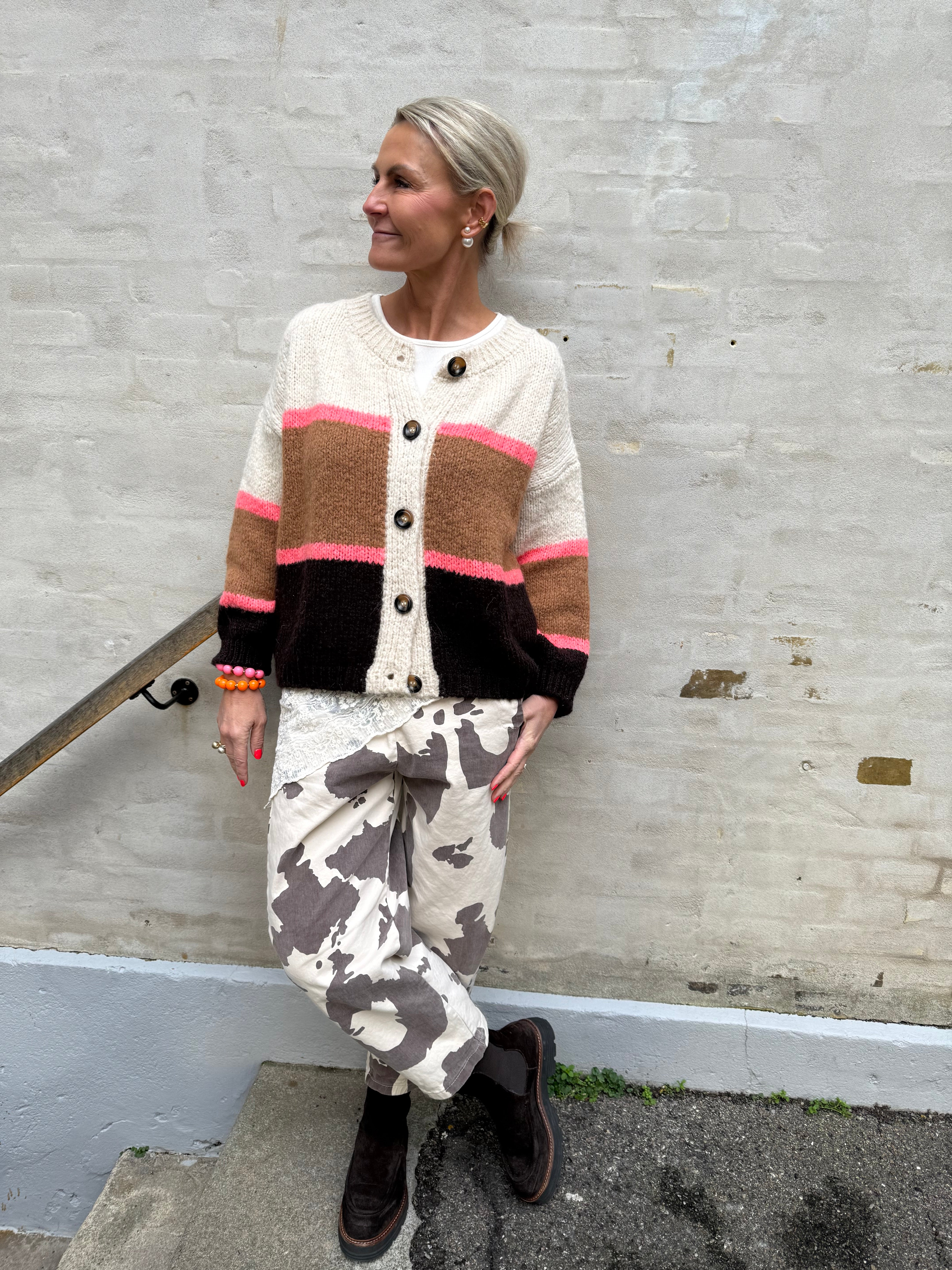 HILDUR stickad kofta - Camel