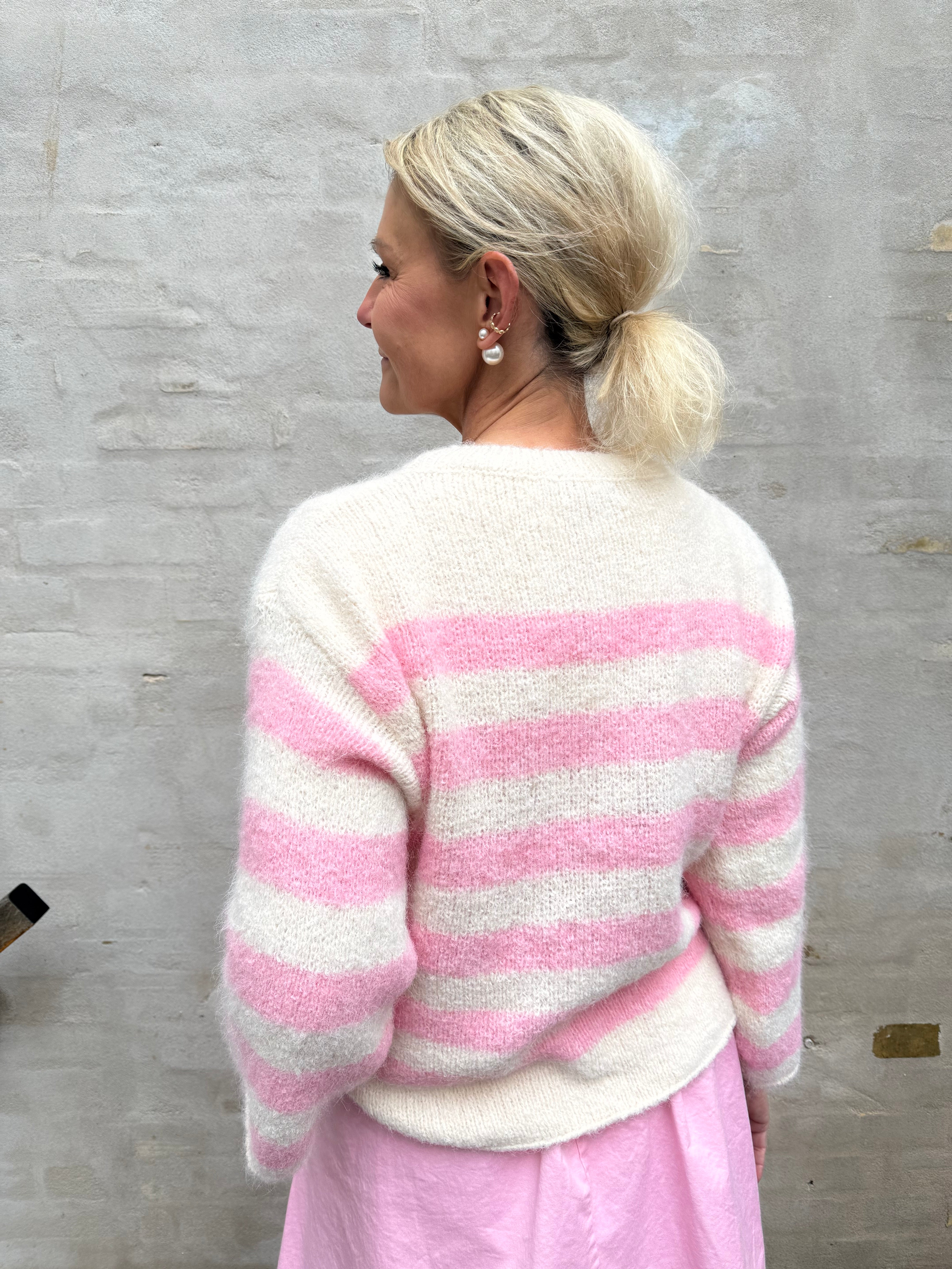 Randig tröja - Benvit Rosa