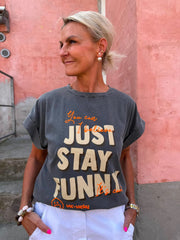 Funny Tee - Grey/Orange
