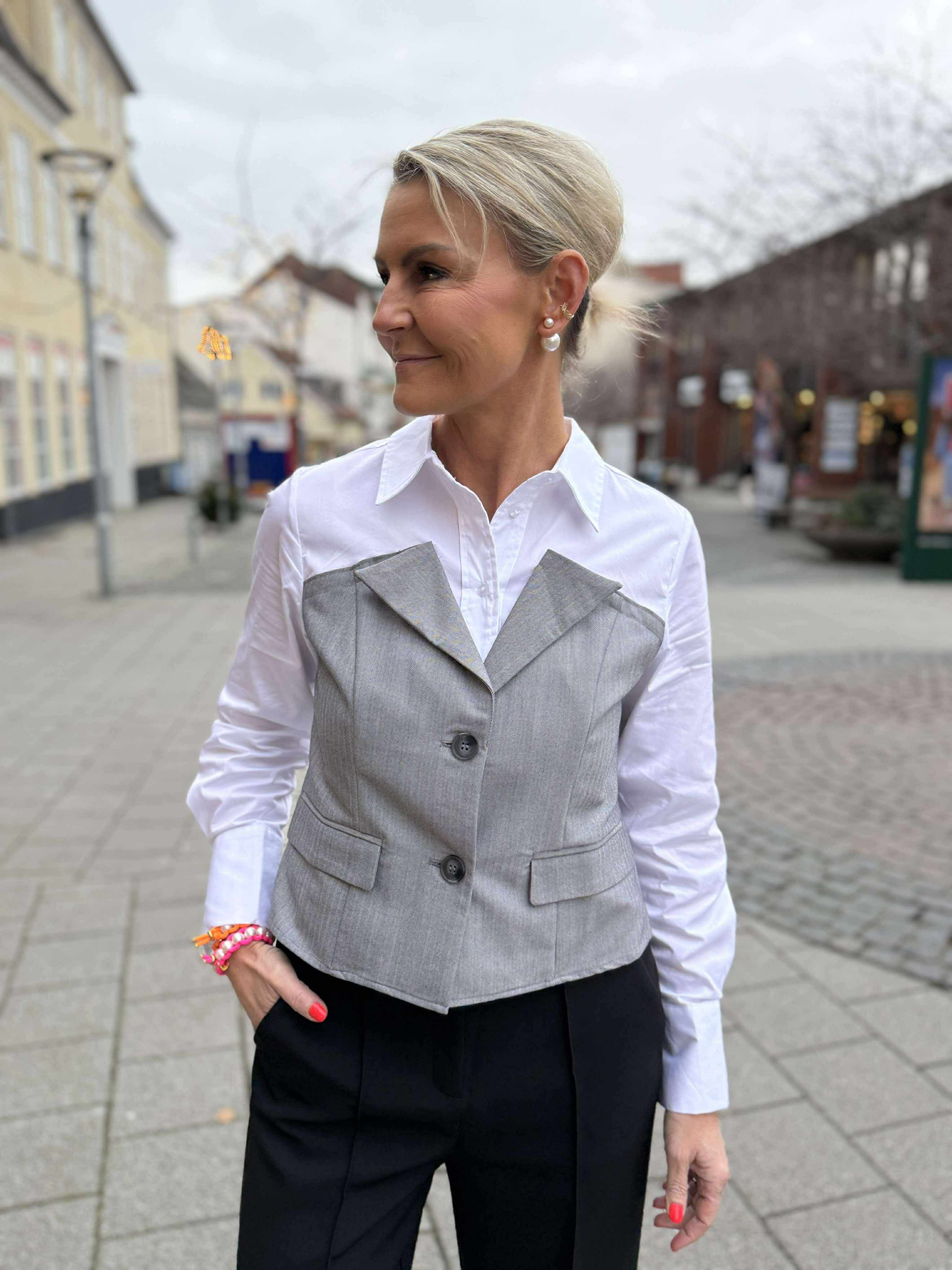 PollyCC Corsage Mix Skjorta - Vit