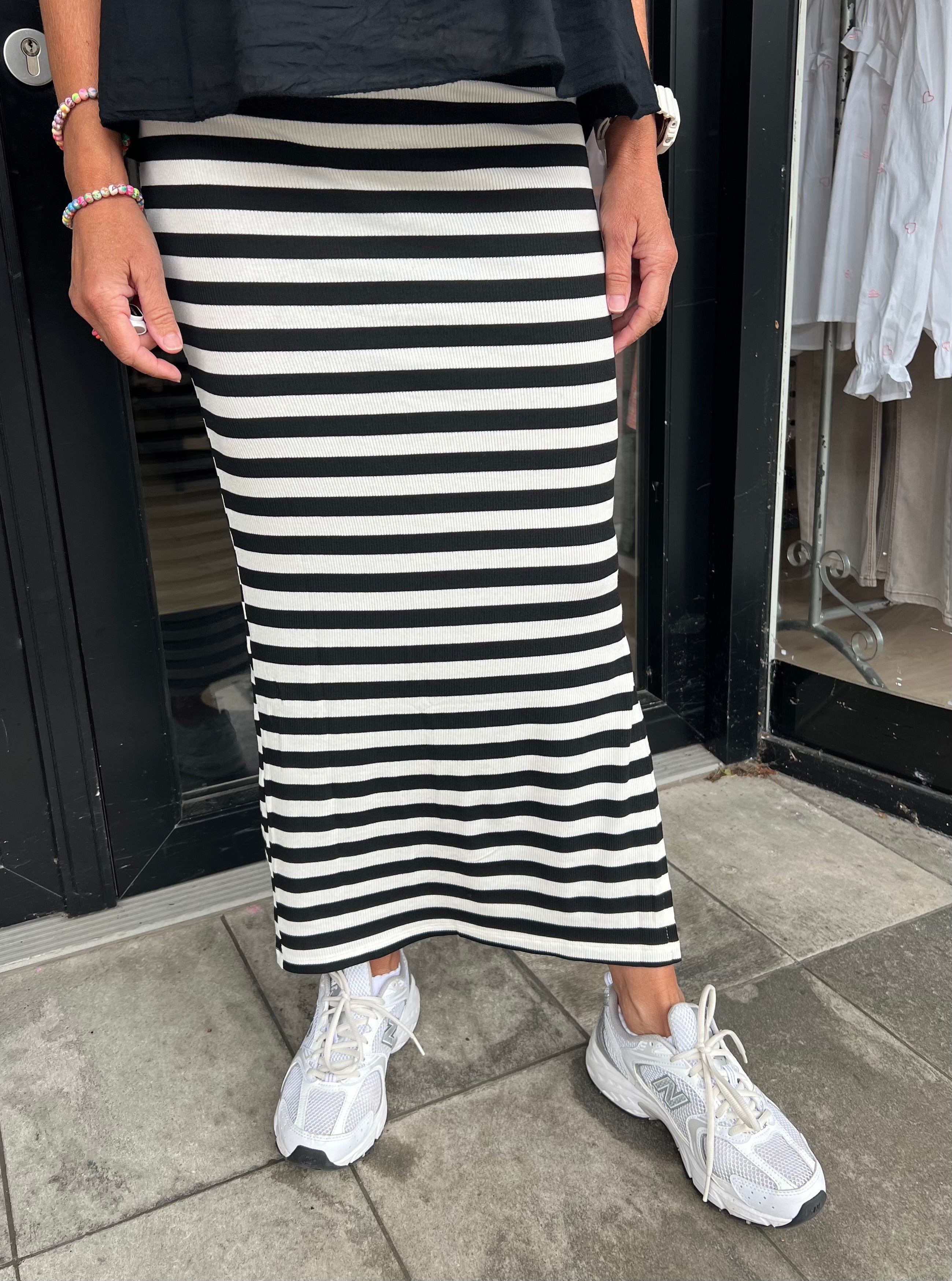 Everyday stripe Skirt - White/Black