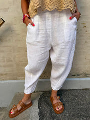 Vera Linen Pants - Optical White