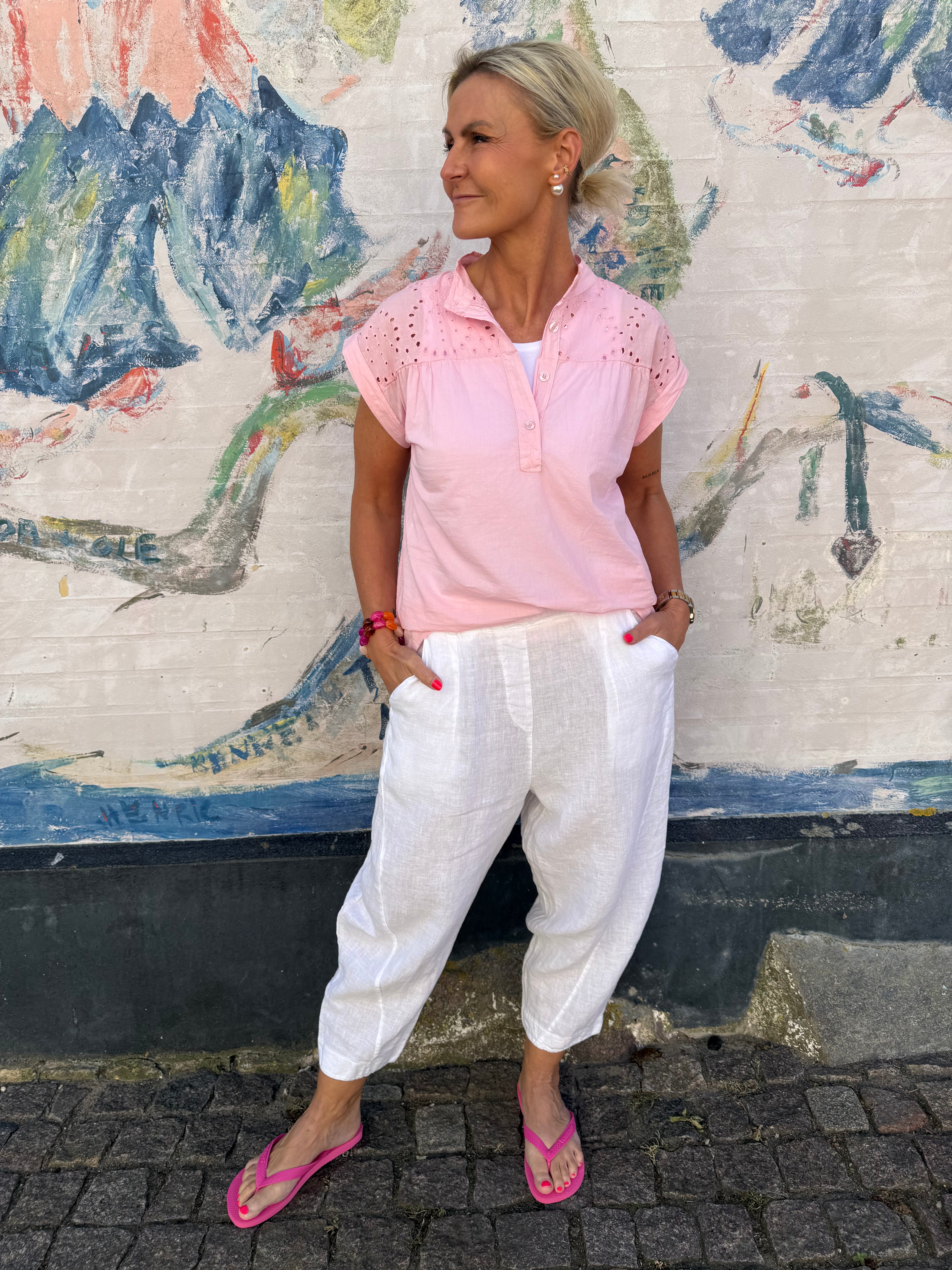 Vera Linen Pants - Optical White