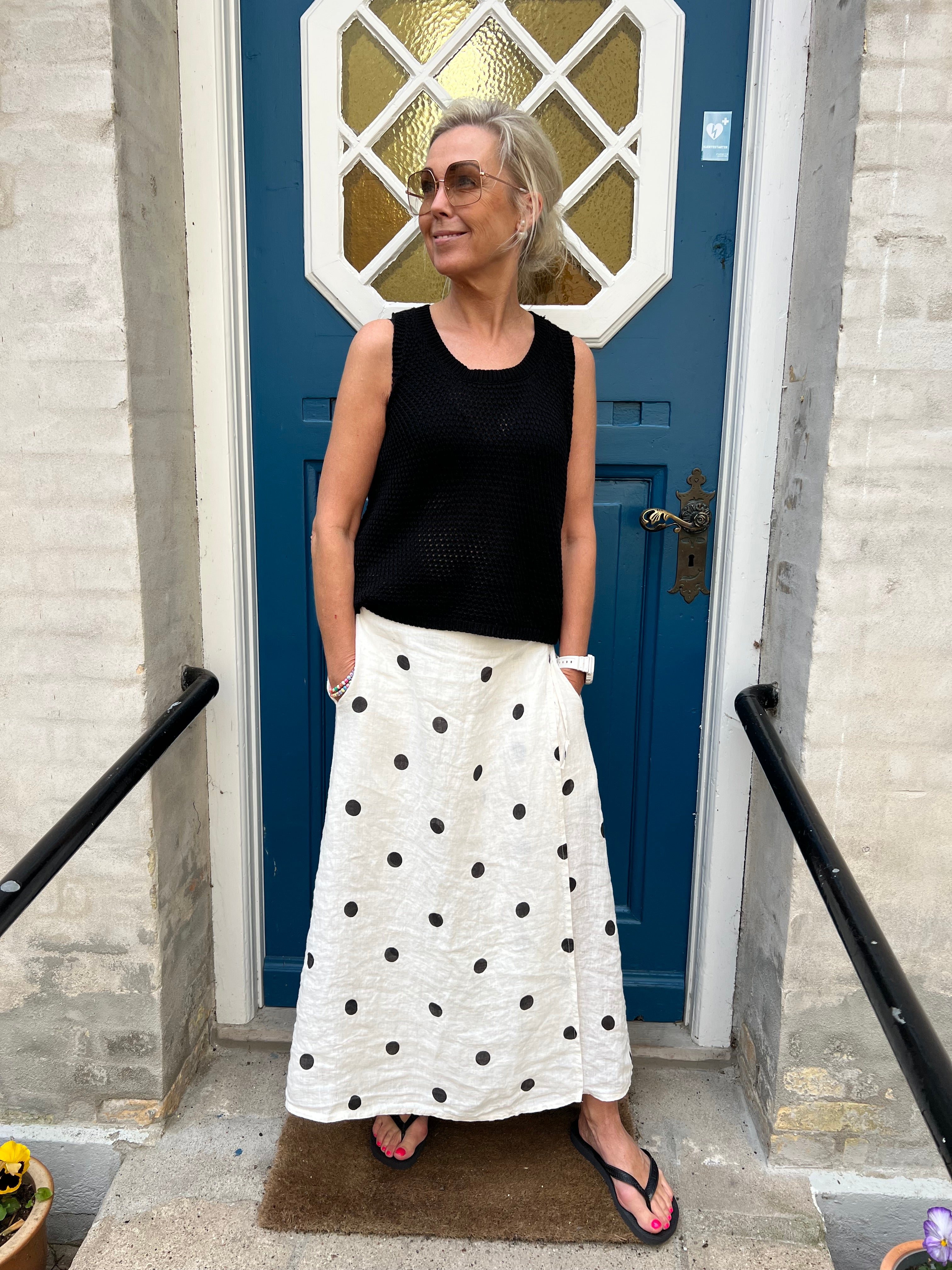 MELINA linen wrap skirt - Dot