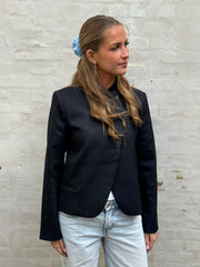 Tiria Slim Pinstripe Blazer - Mörkblå