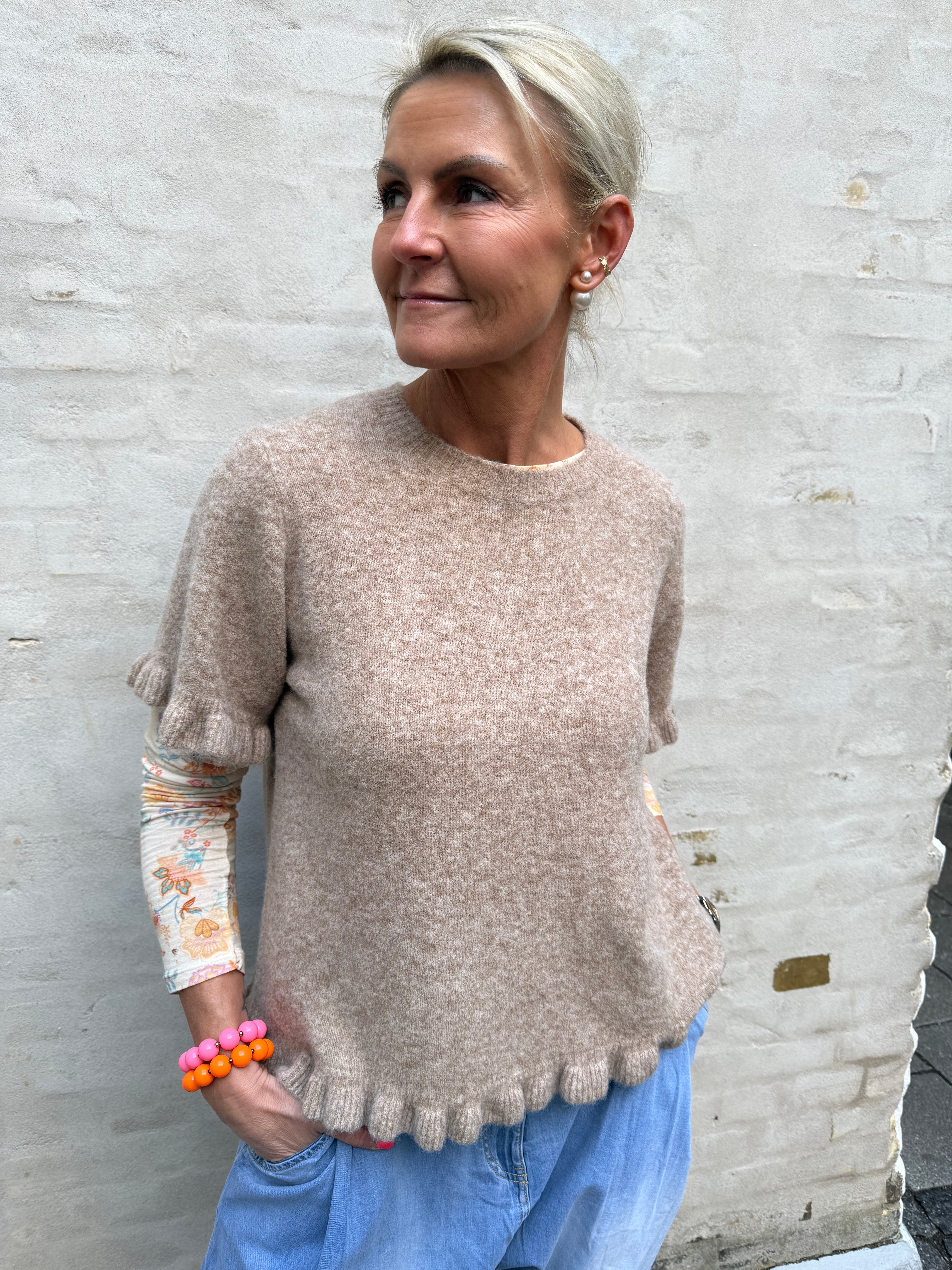 Elissa LS T-shirt - Beige