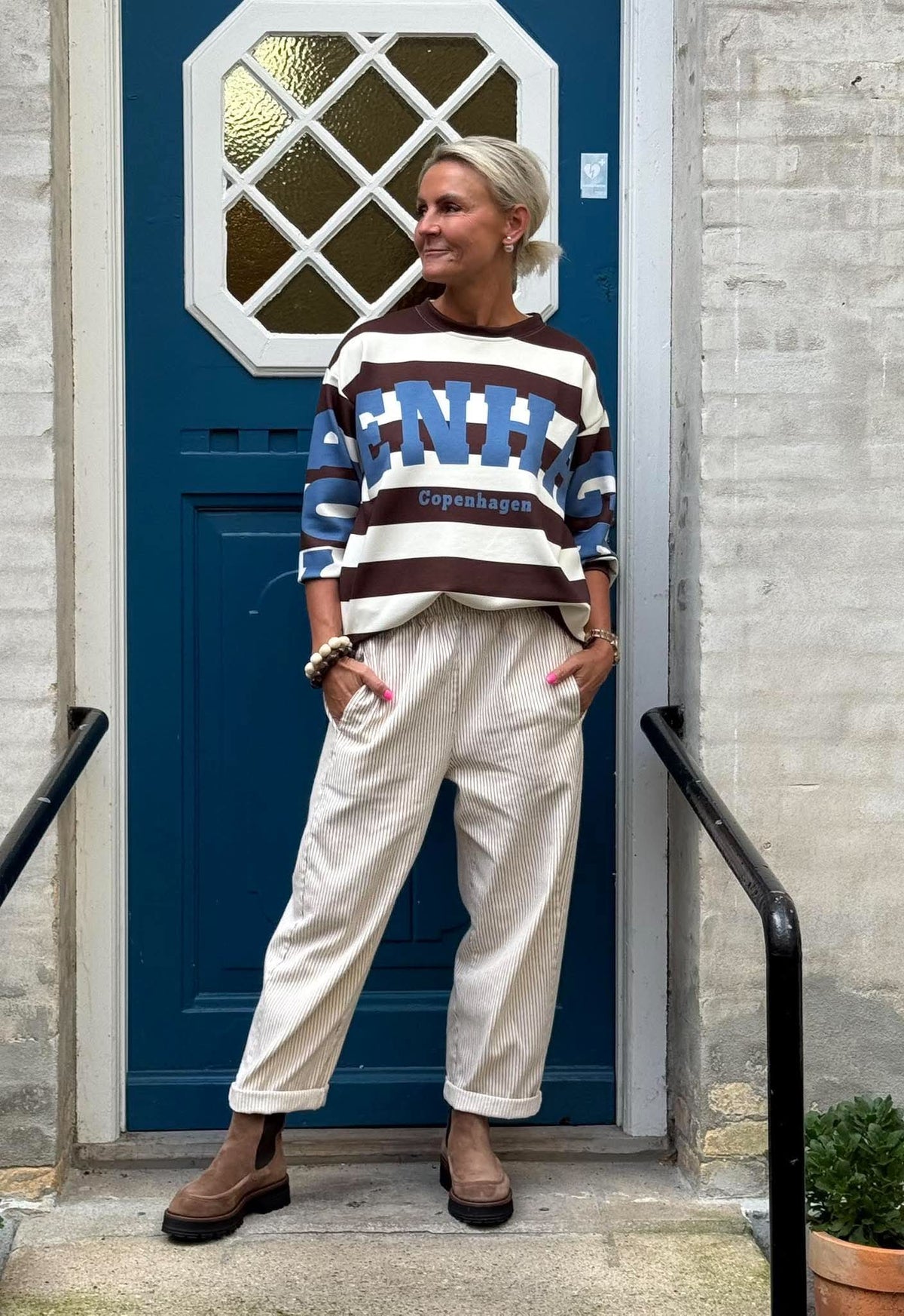 Nerina Sweatshirt - Choco/Jeans Blue