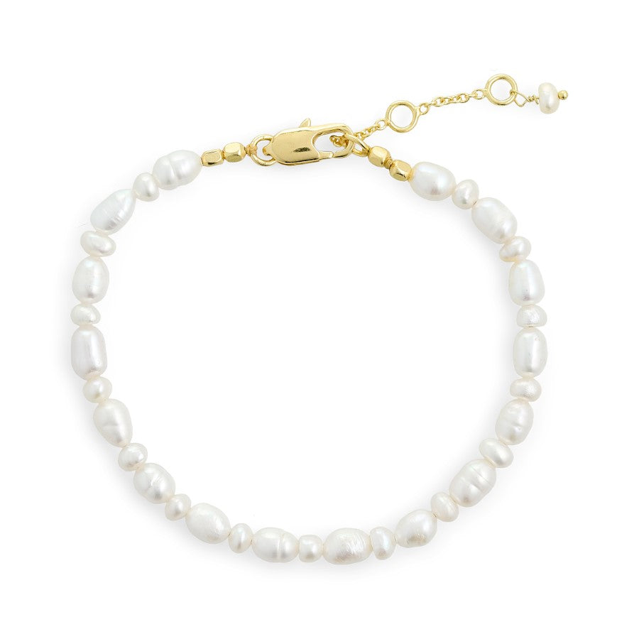 Bracelet w. pearls - White