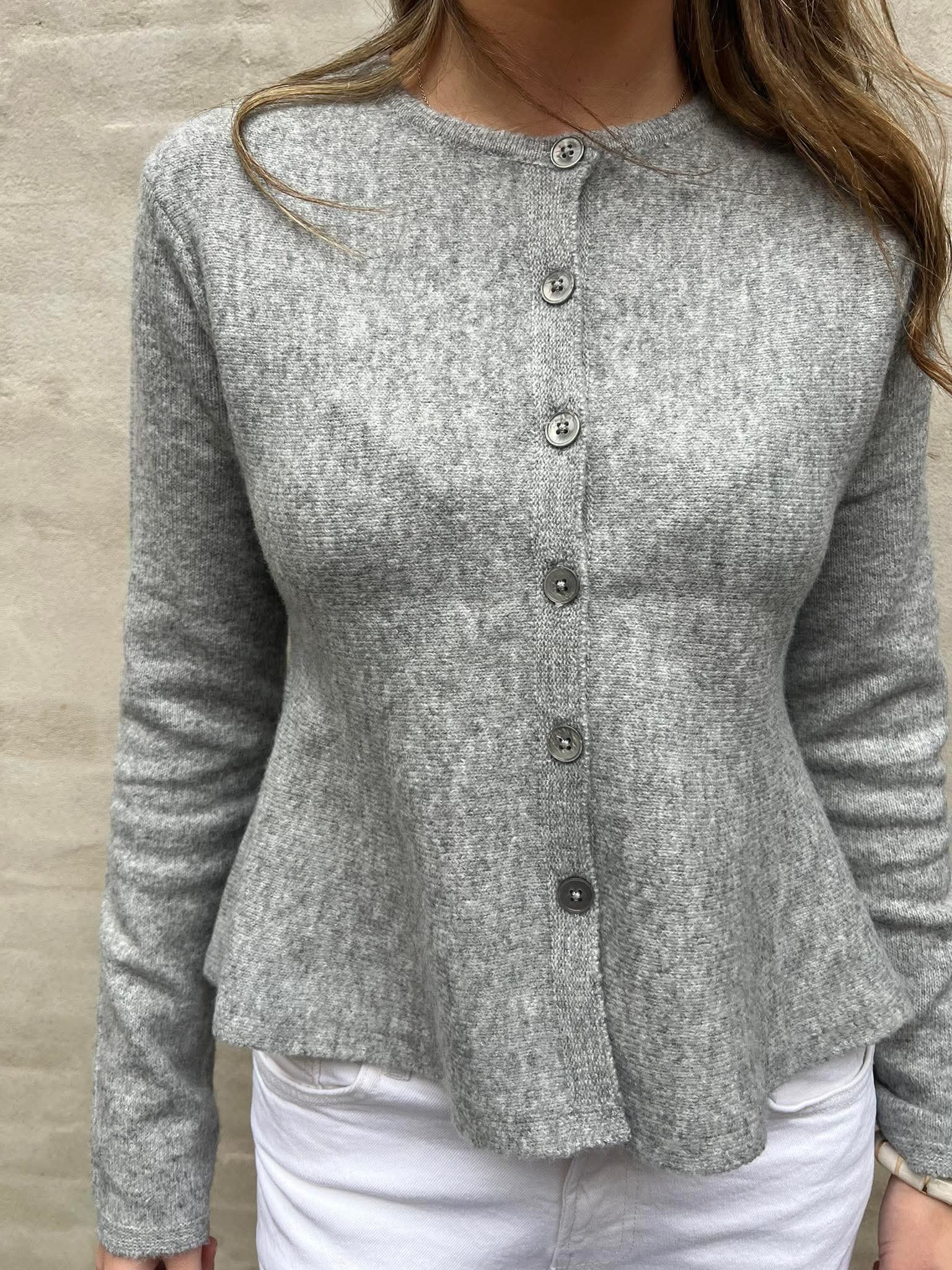 ROSEMARY LIFE CARDIGAN - Ljusgrå Melange