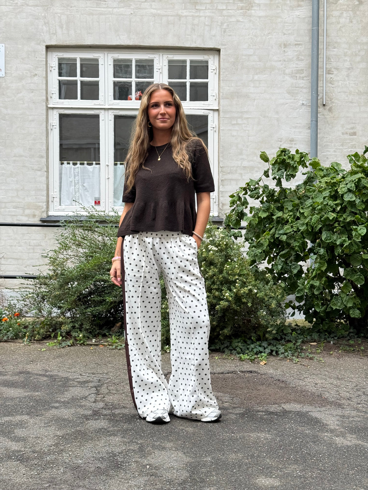 Meggie Dot Track Suit Pants - Off White