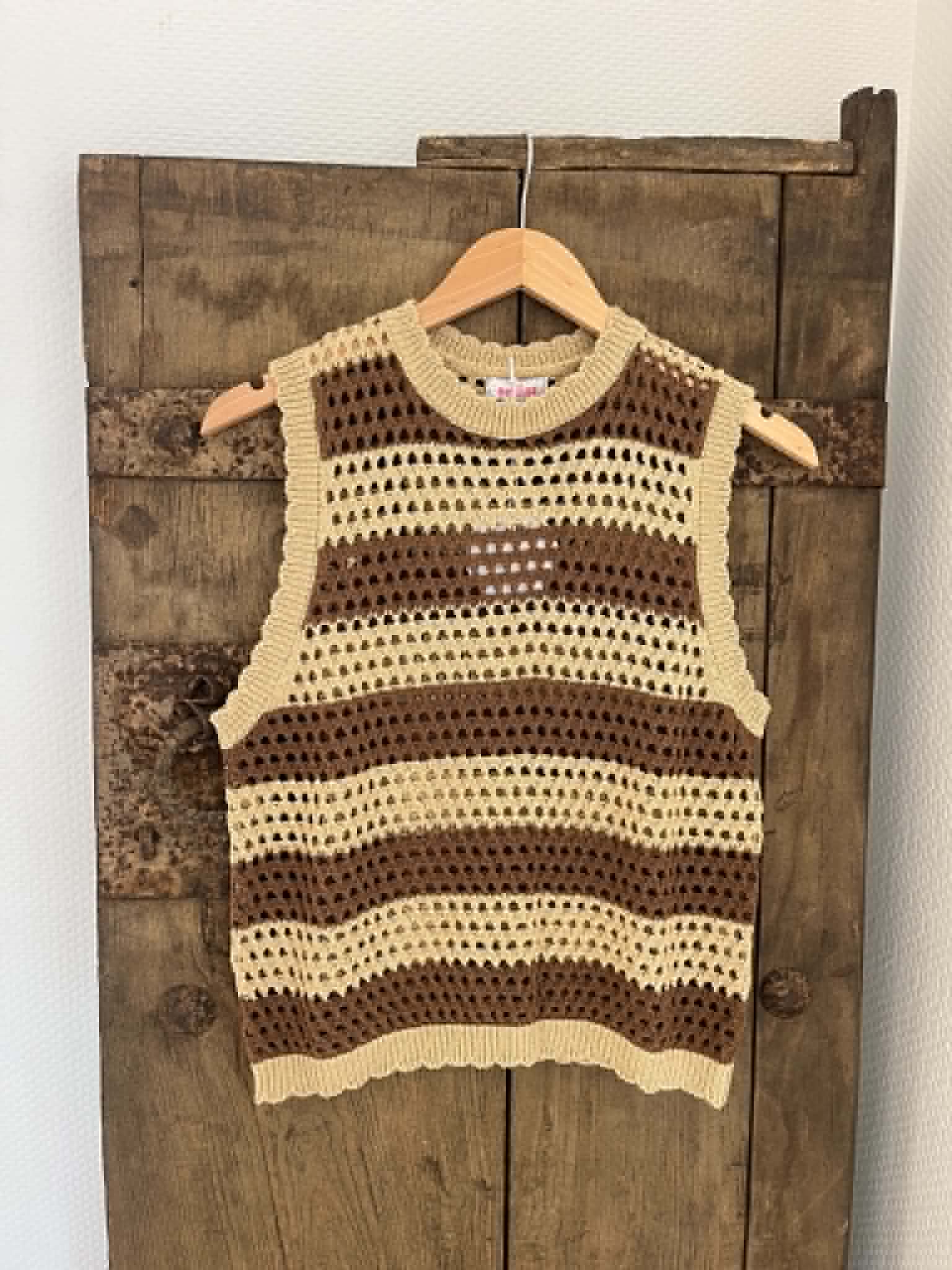 Manga Vest - Beige/Brown
