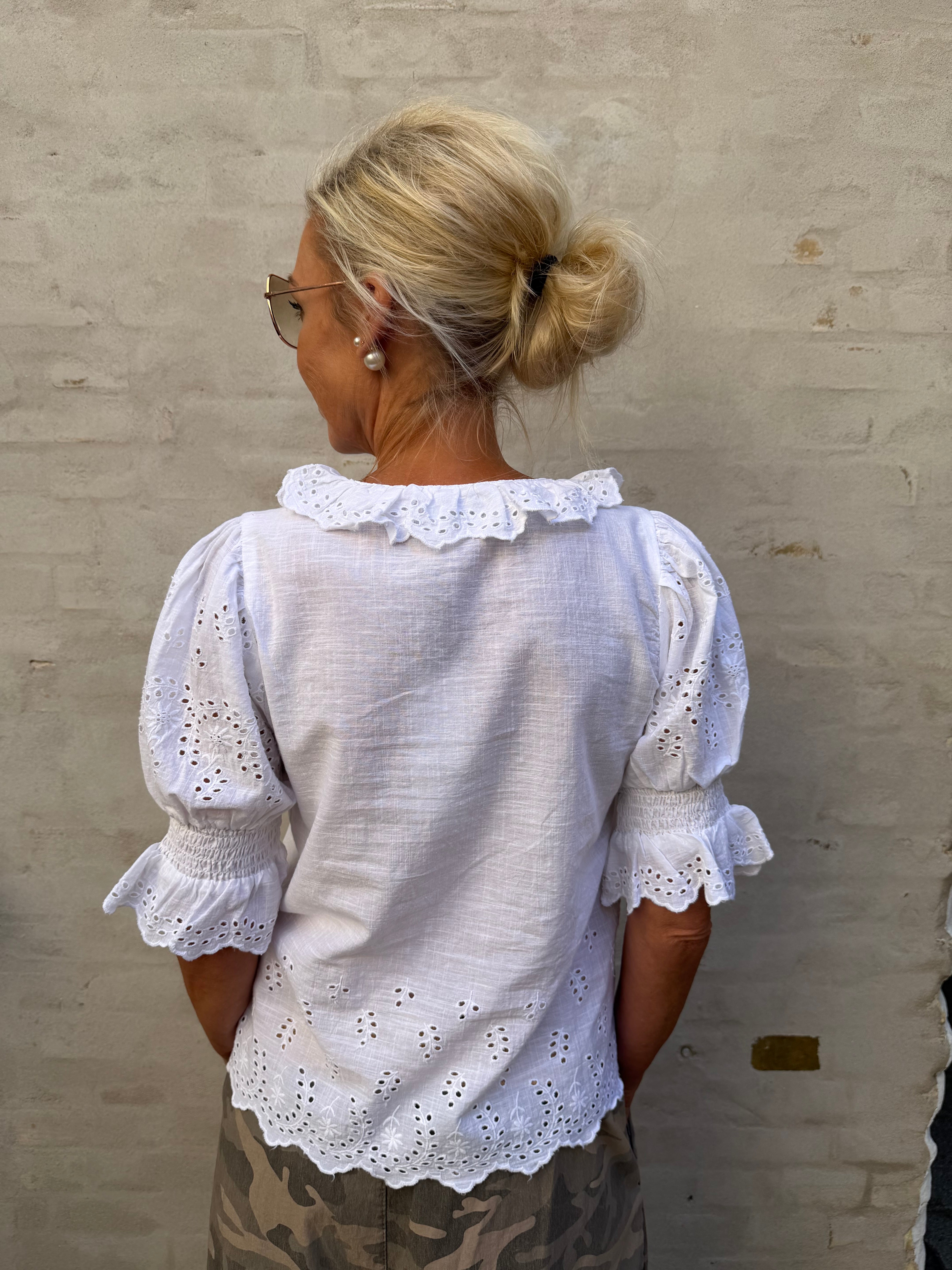 Talise Emb Blouse - White