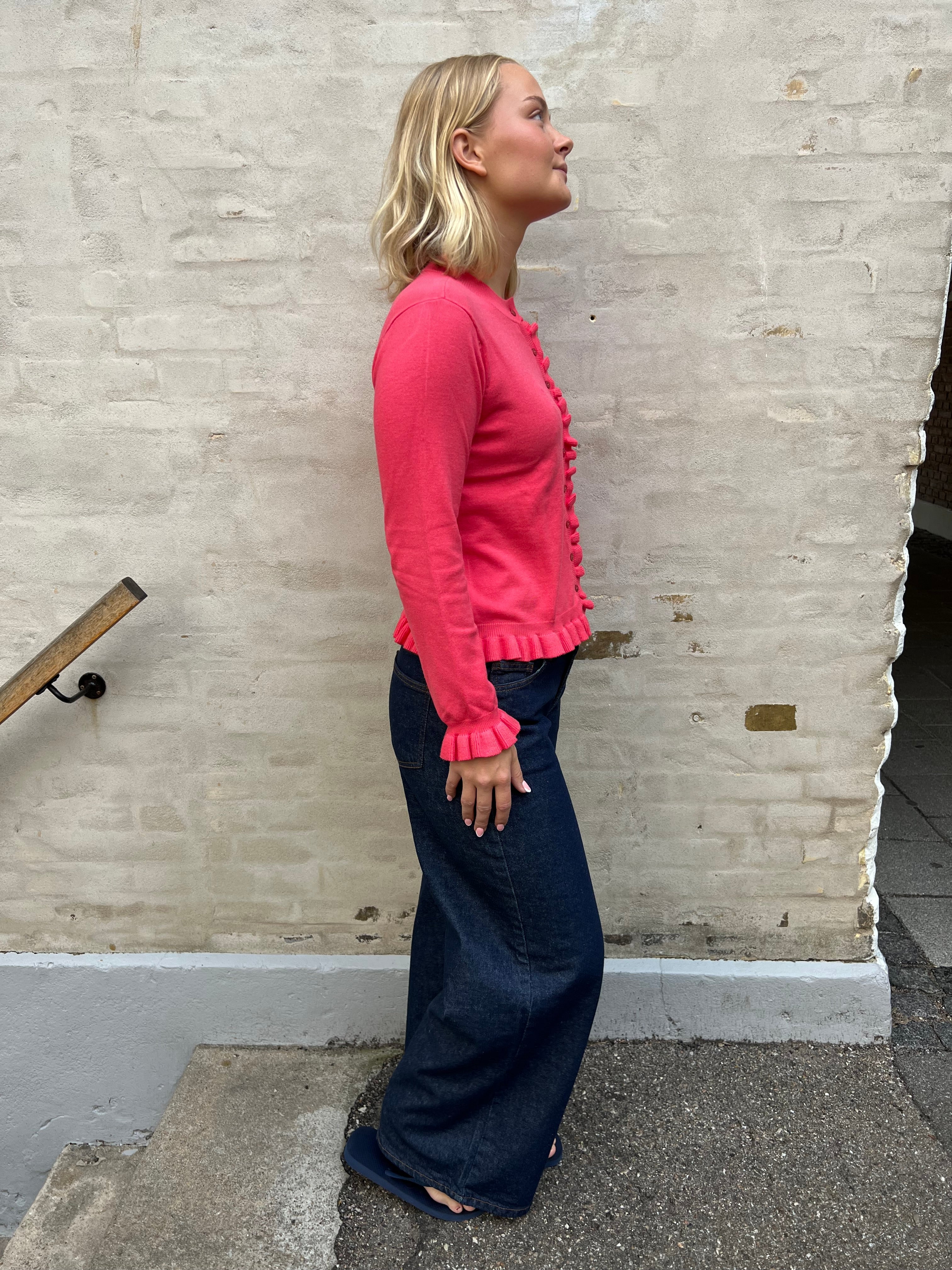 Sisse Solid Cardigan - Berry