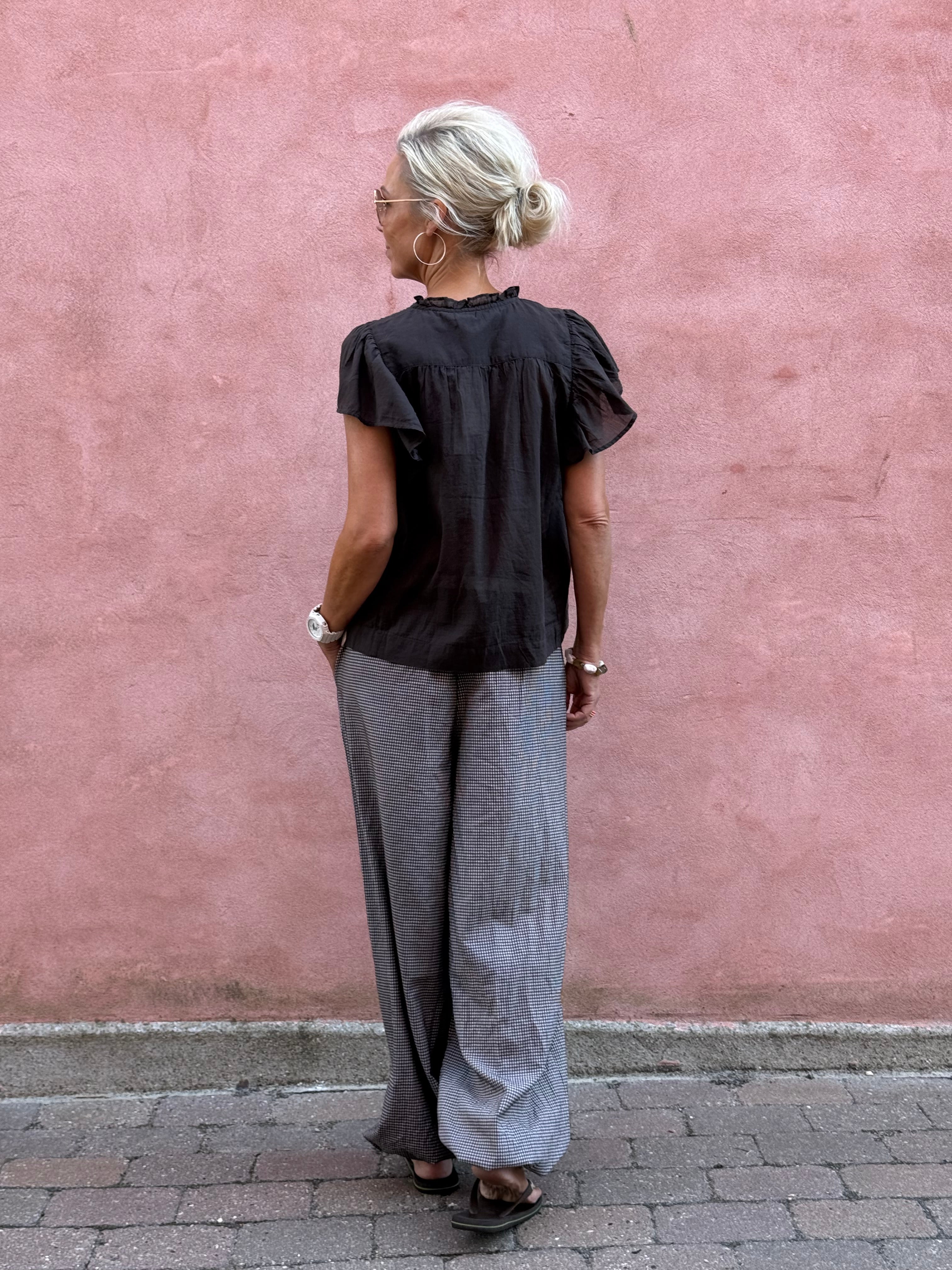 Jayla S Voile Topp - Mörkbrun