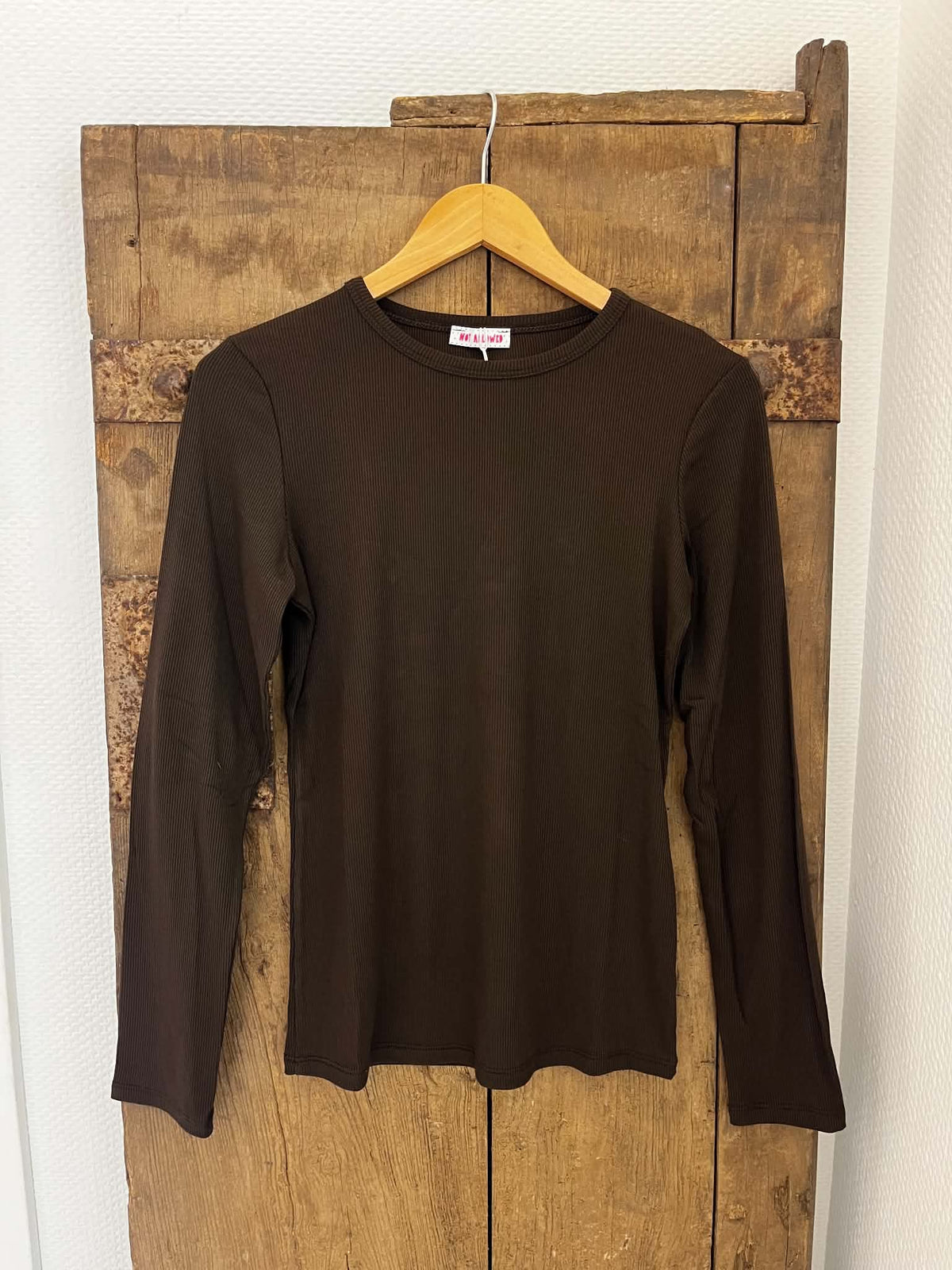 Everyday Basic LS Blouse - Dark Brown