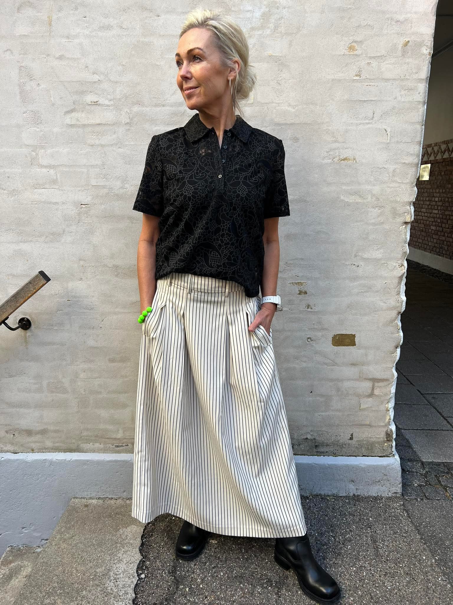 SalvieCC Anya plissékjol - Vit