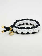 Färgad Elastic & Shell Pearls SMALL - Svart