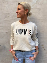 Sweat LOVE - Grey Melange Black