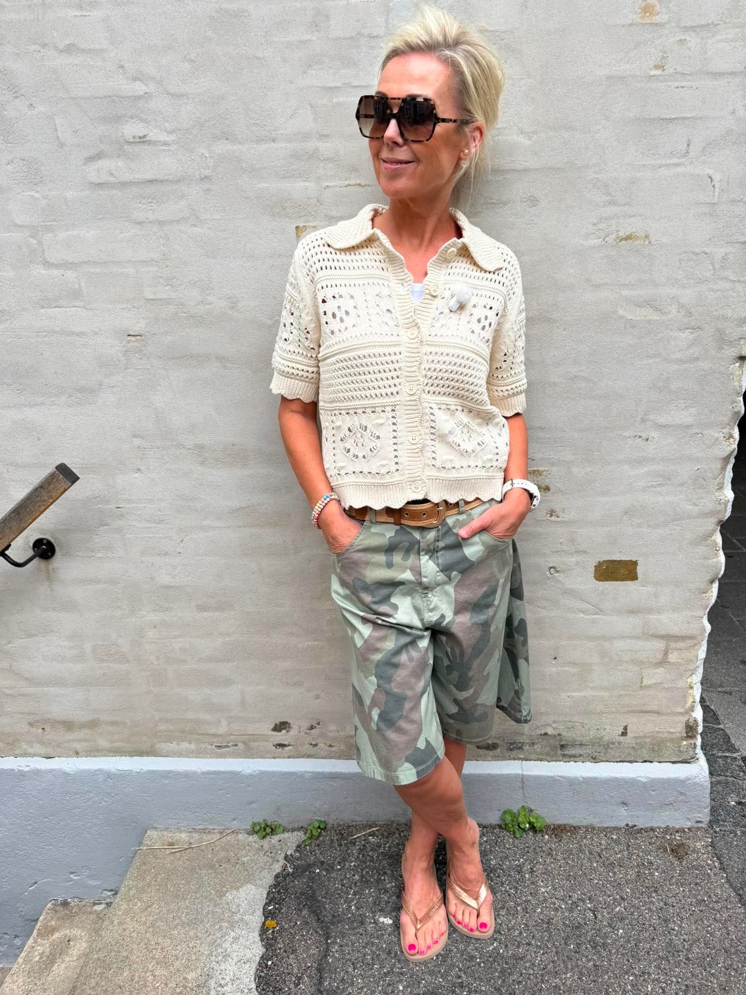 BINDI S/S SHORT CARDIGAN - Birch