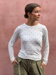 HTD tee l/s Cashmere Blend - Vit