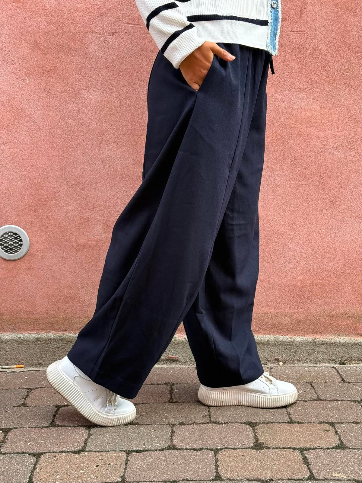 Eveline Pinstripebyxor - Marinblå