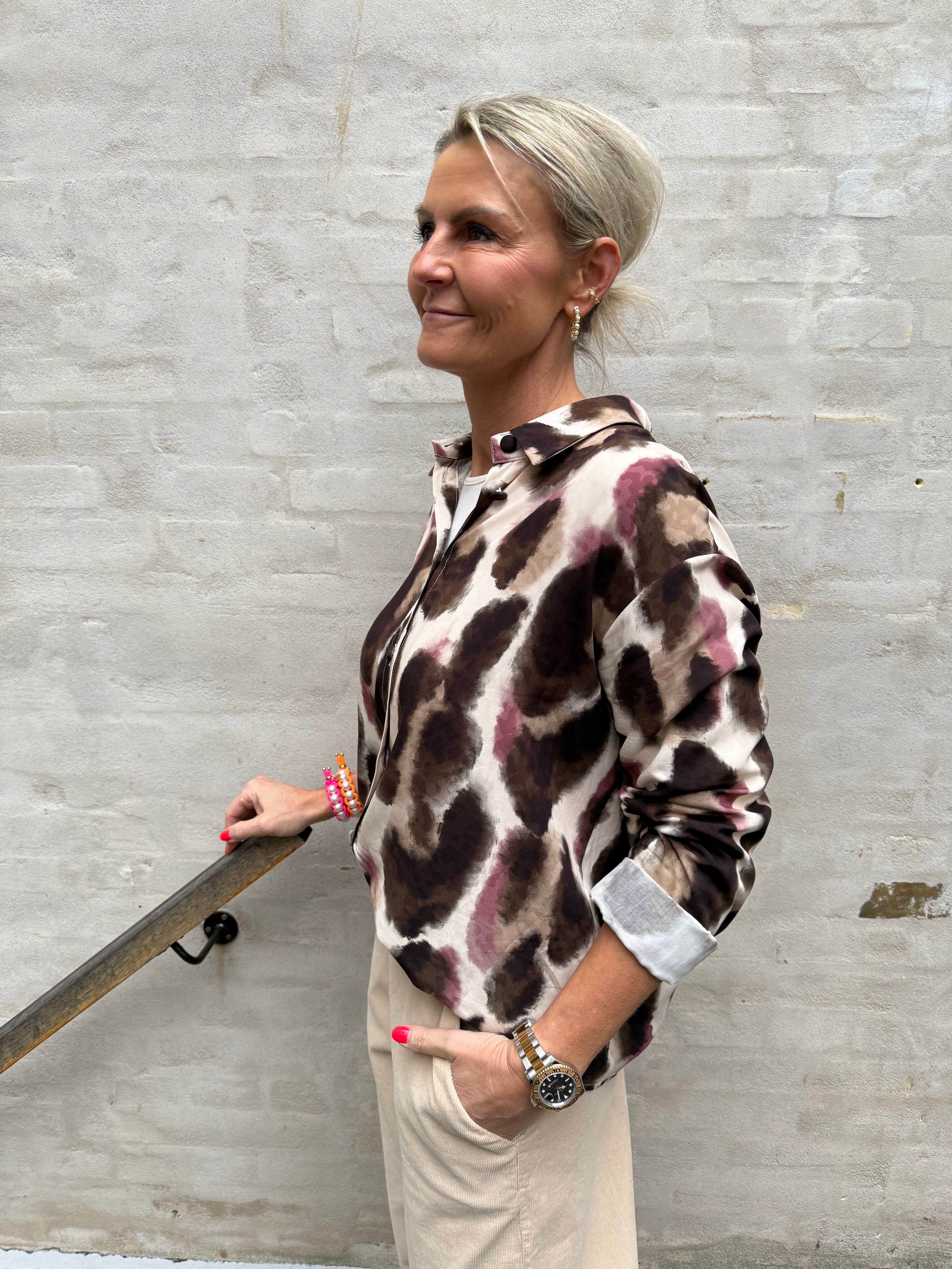 ELISA skjorta - brun/rosa