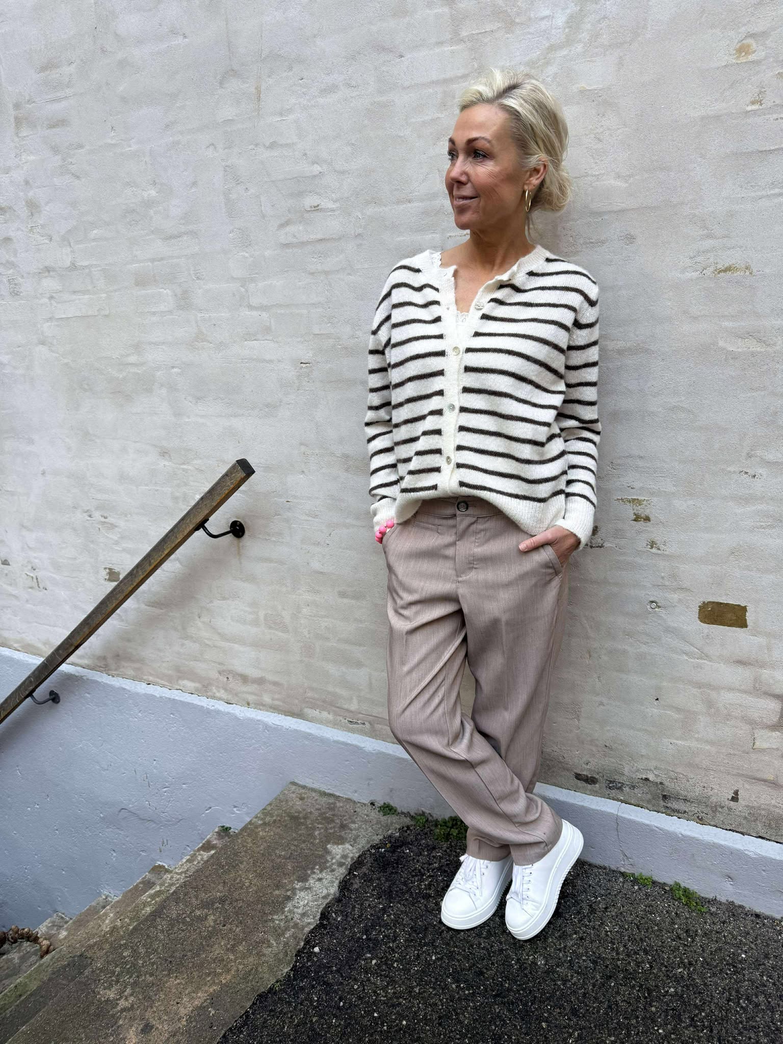 Chino Melange Woven Stretch - Lätt Terra Mocha Melange