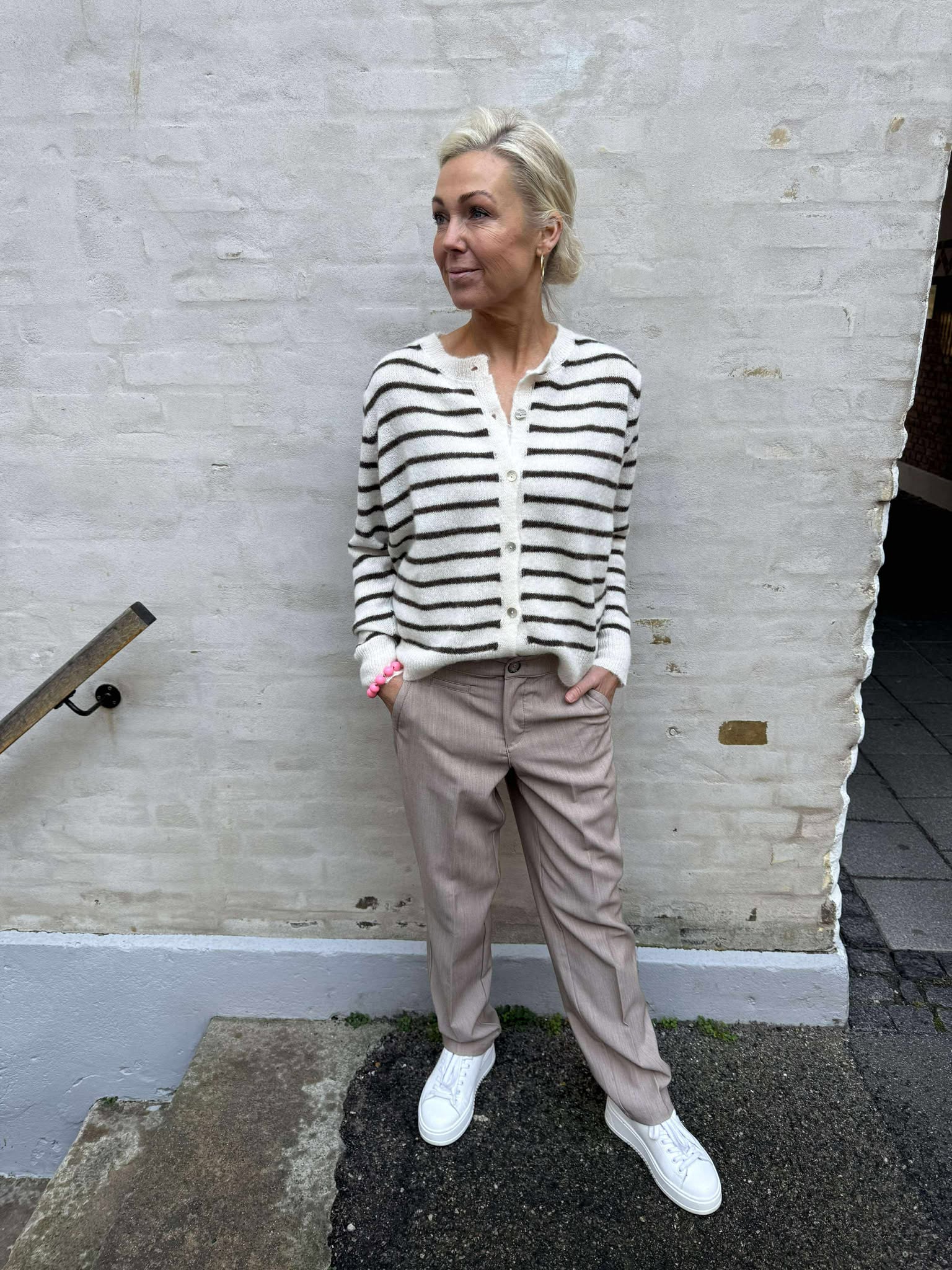 Chino Melange Woven Stretch - Lätt Terra Mocha Melange