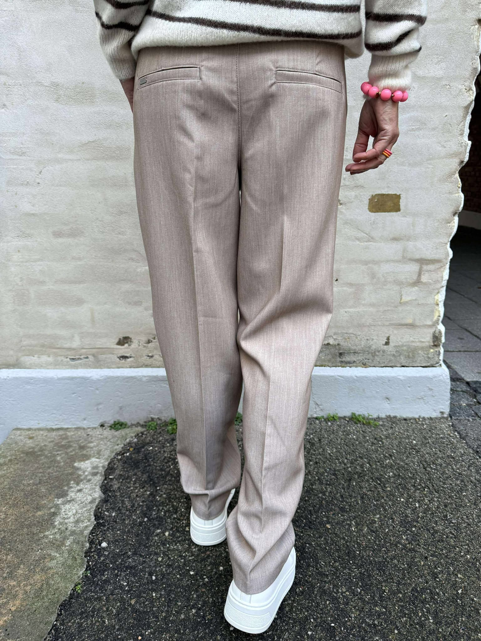 Chino Melange Woven Stretch - Lätt Terra Mocha Melange