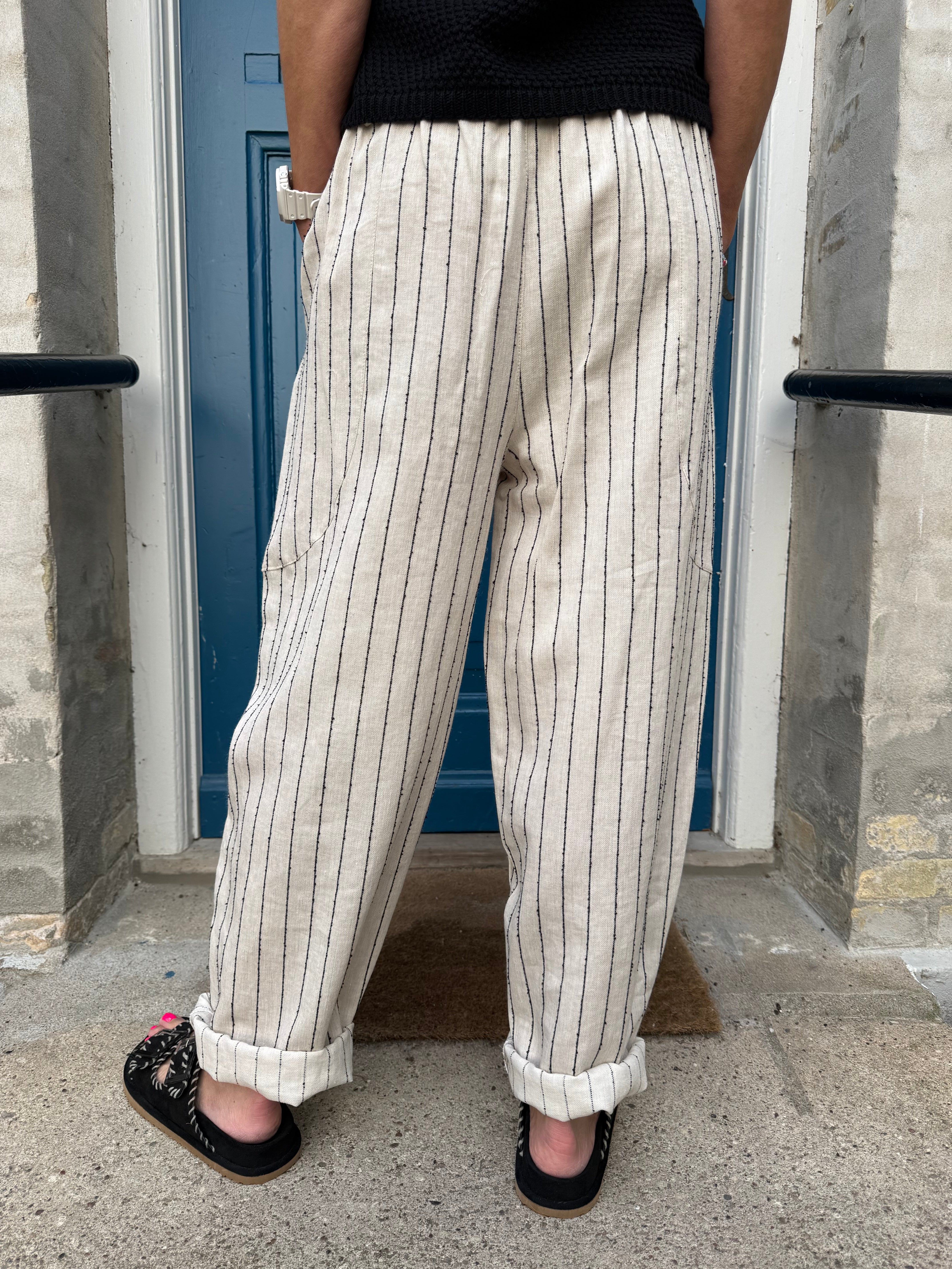 Kessia Pants - Beige/Black