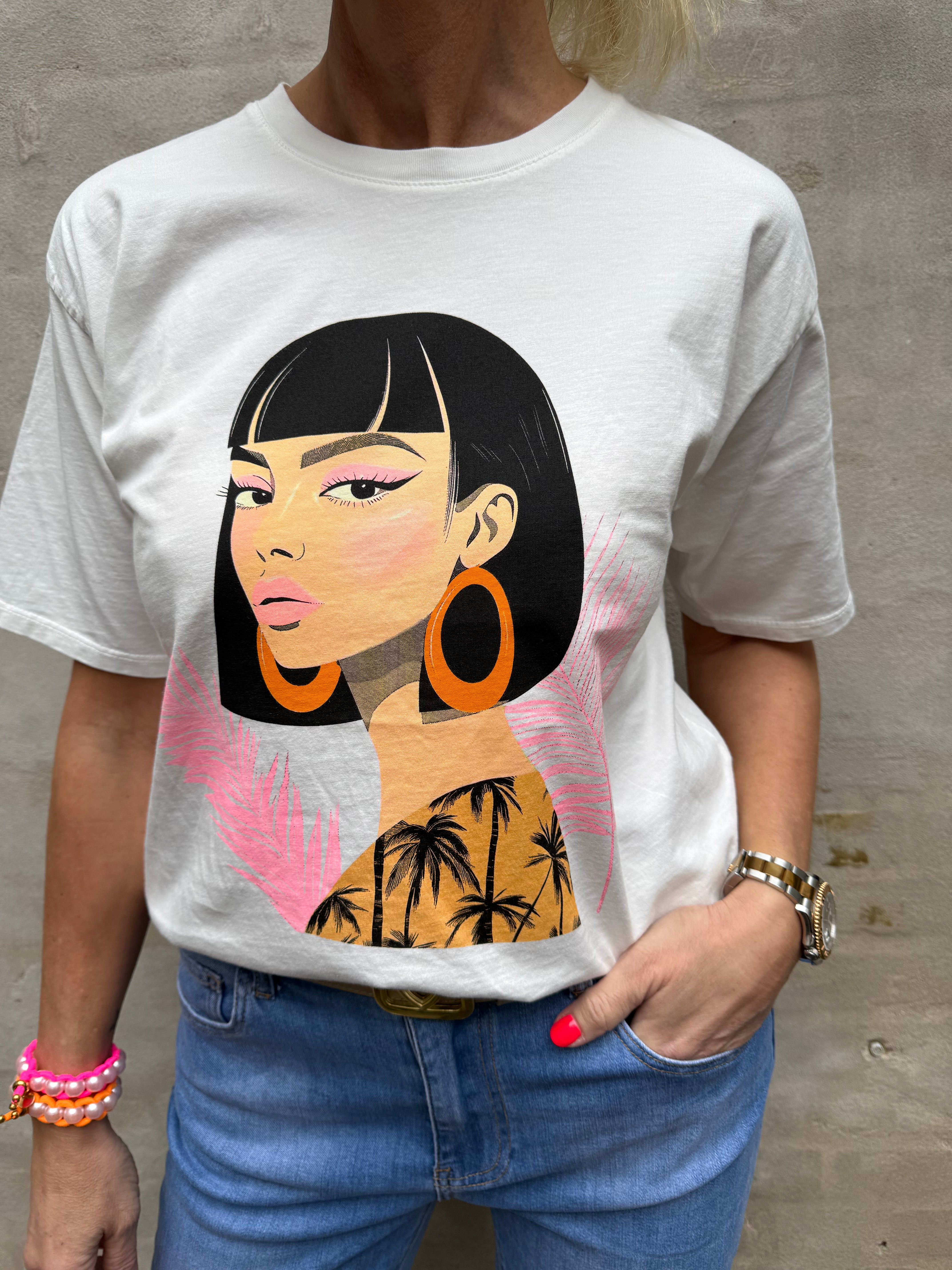 Cleopatra T-shirt - Vit/Rosa/Orange