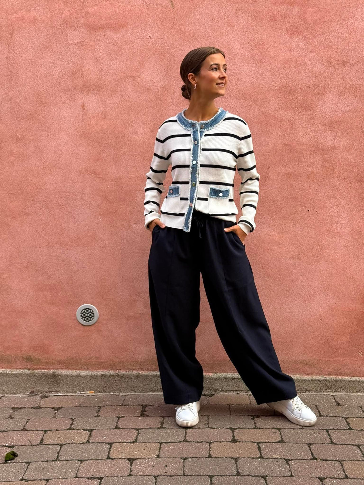 Eveline Pinstripebyxor - Marinblå