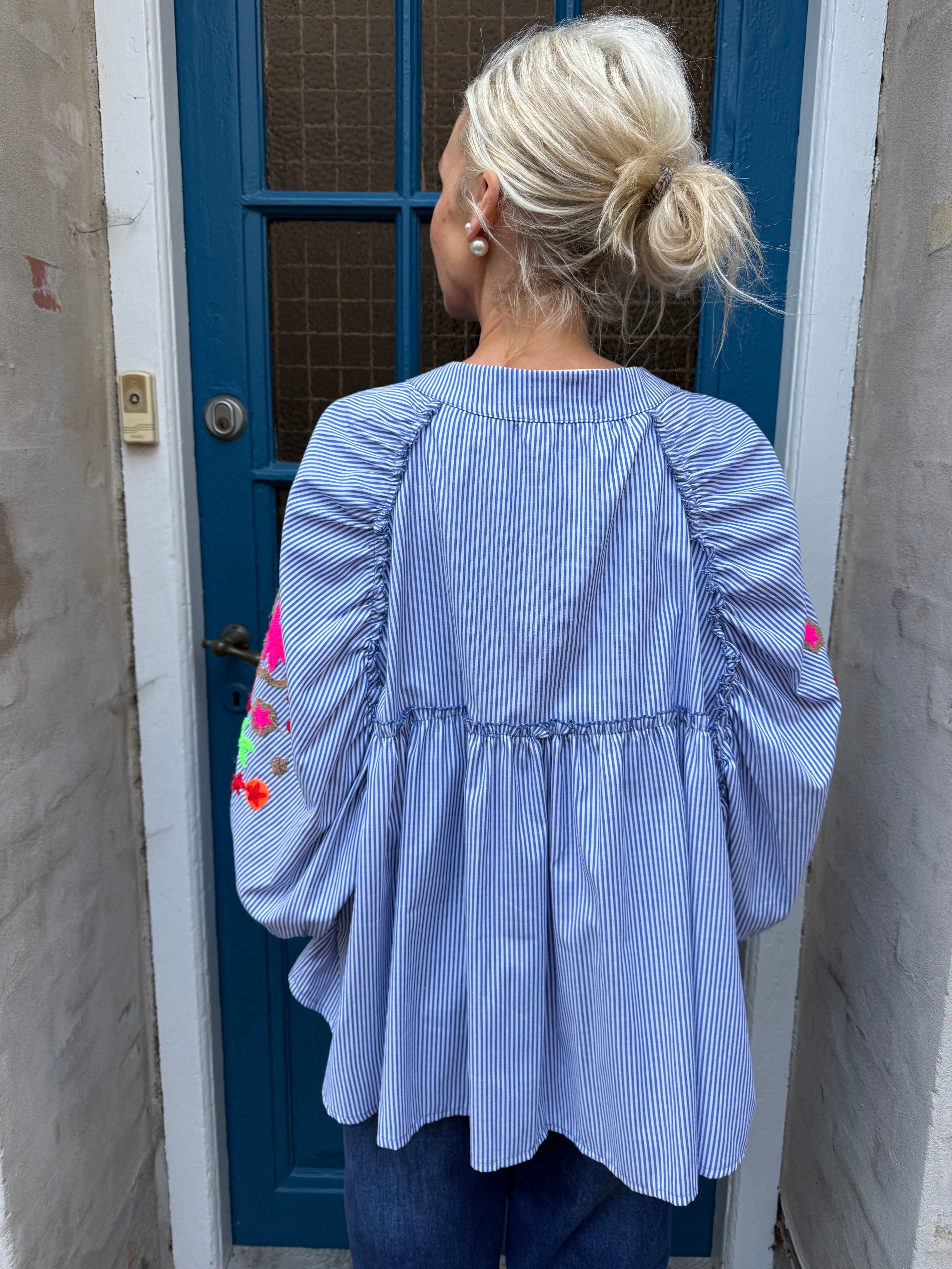 Aleta Skjorta - Blue Denim Stripe