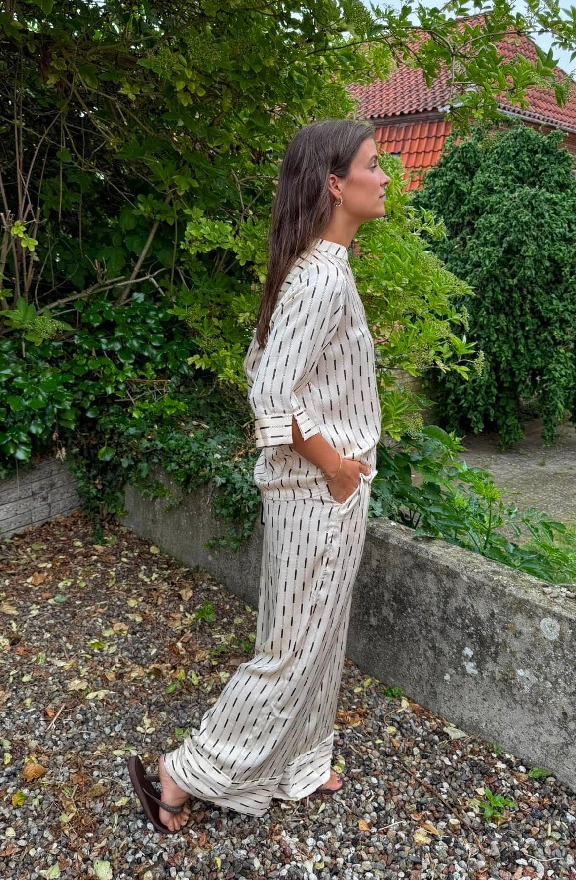 Sora Print Pants - Creme