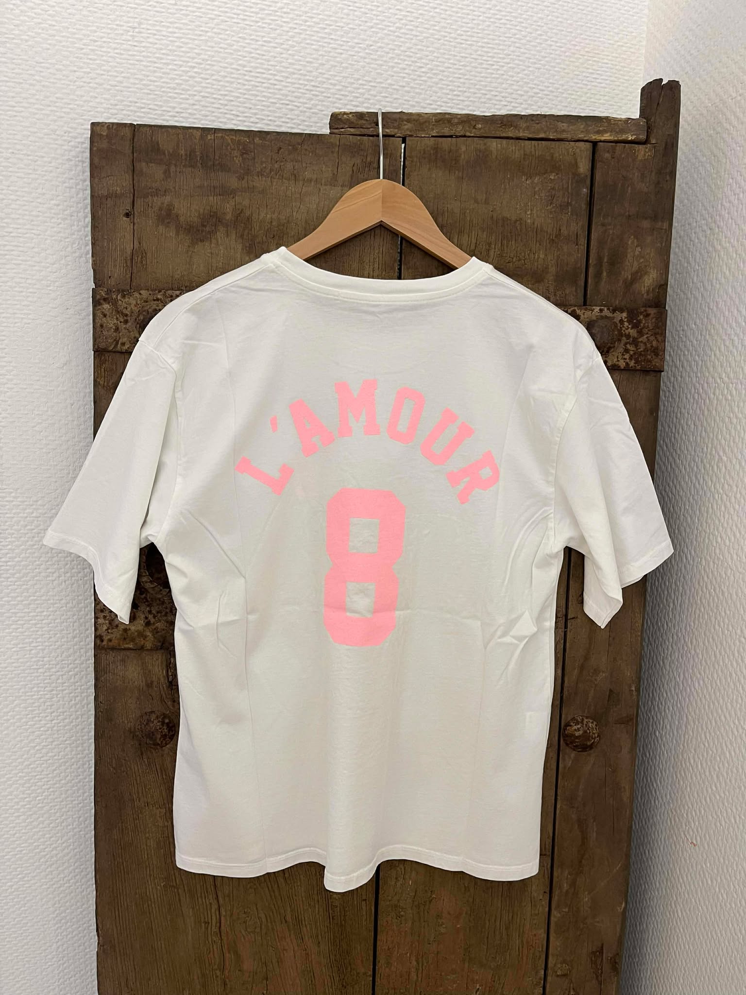L'Amour T-shirt - Vit/Rosa