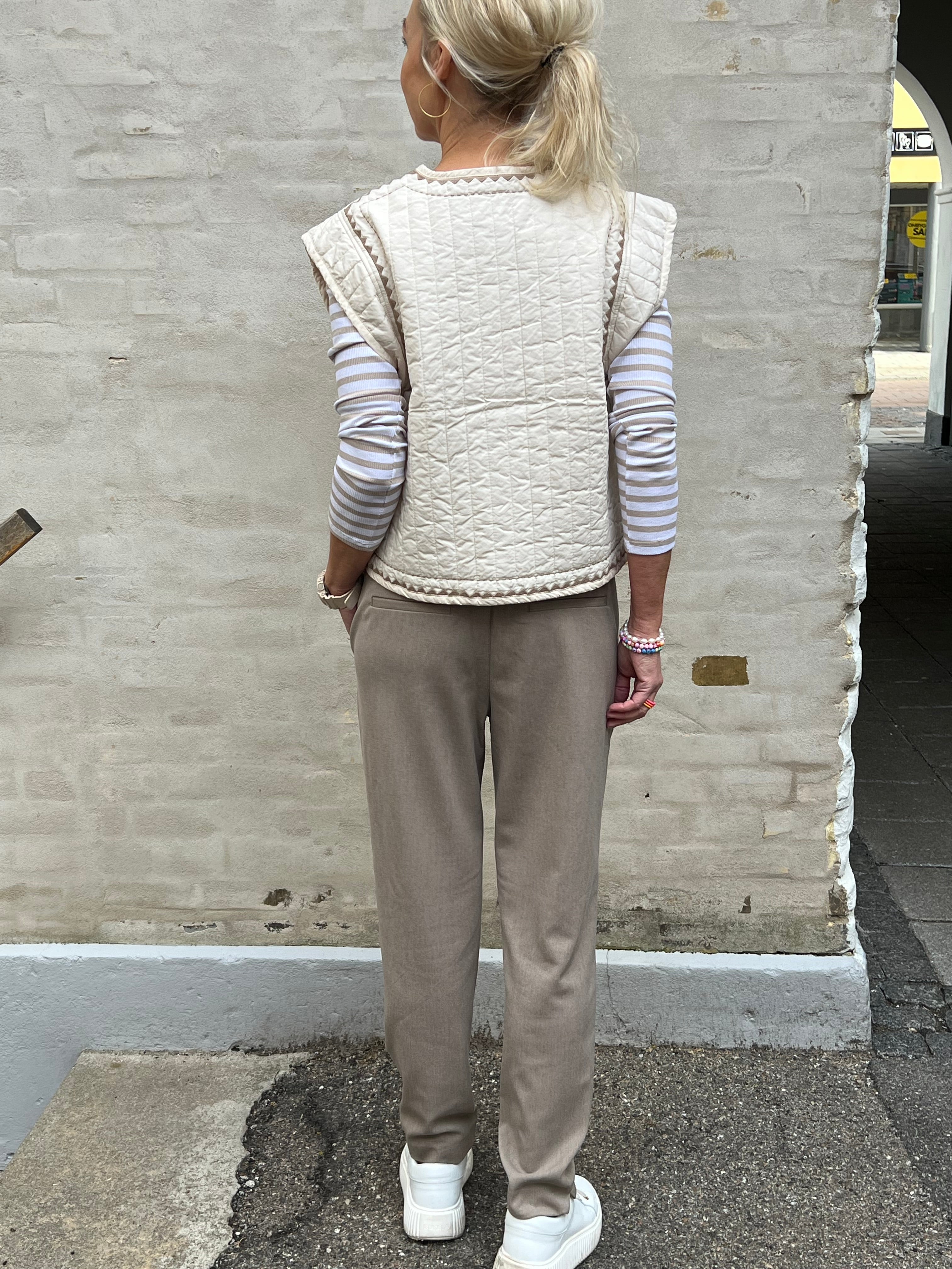 LISA SLIM Byxor - Fossil/Melange