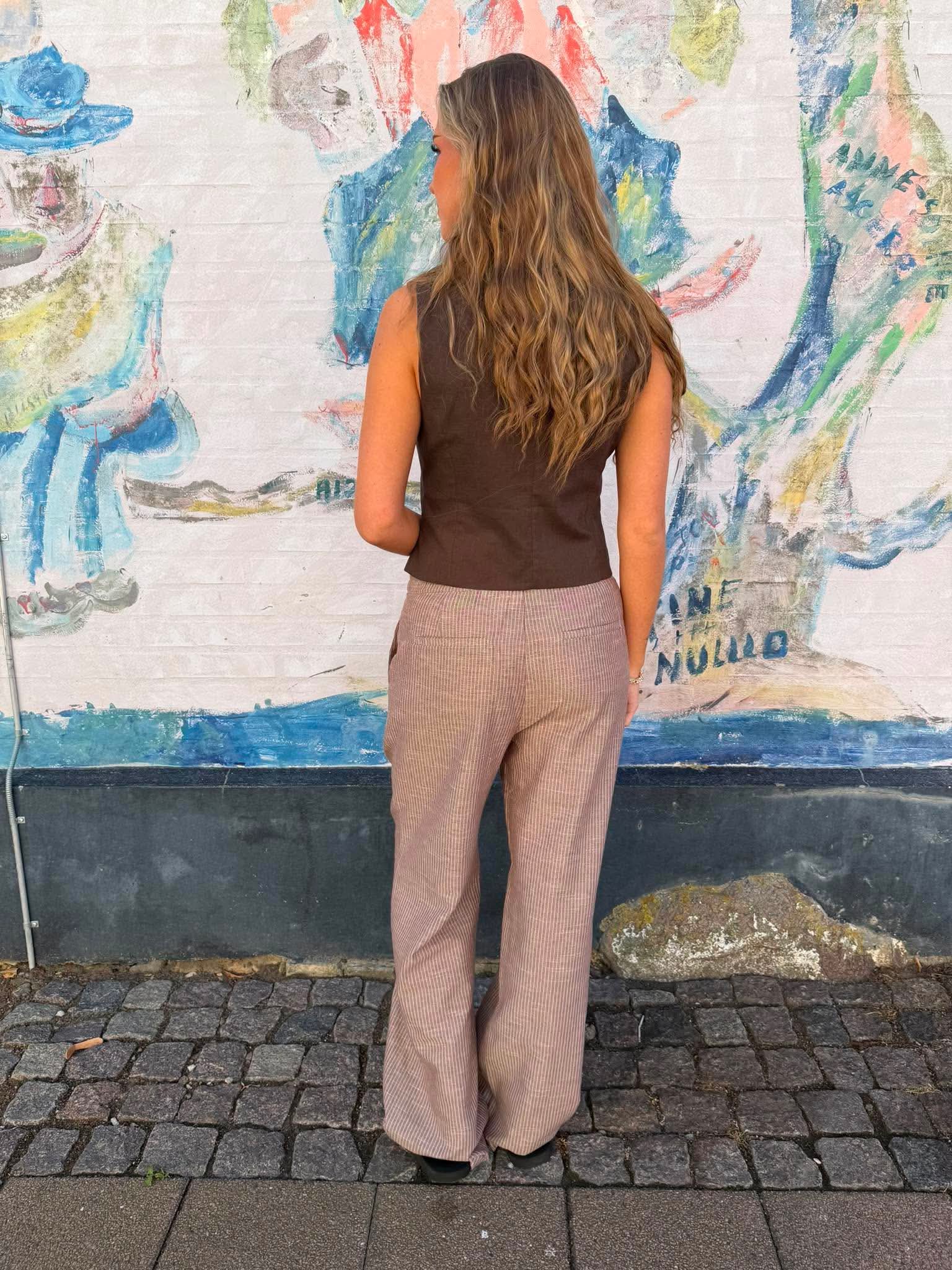 JihoCC Stripe Pant - Brown