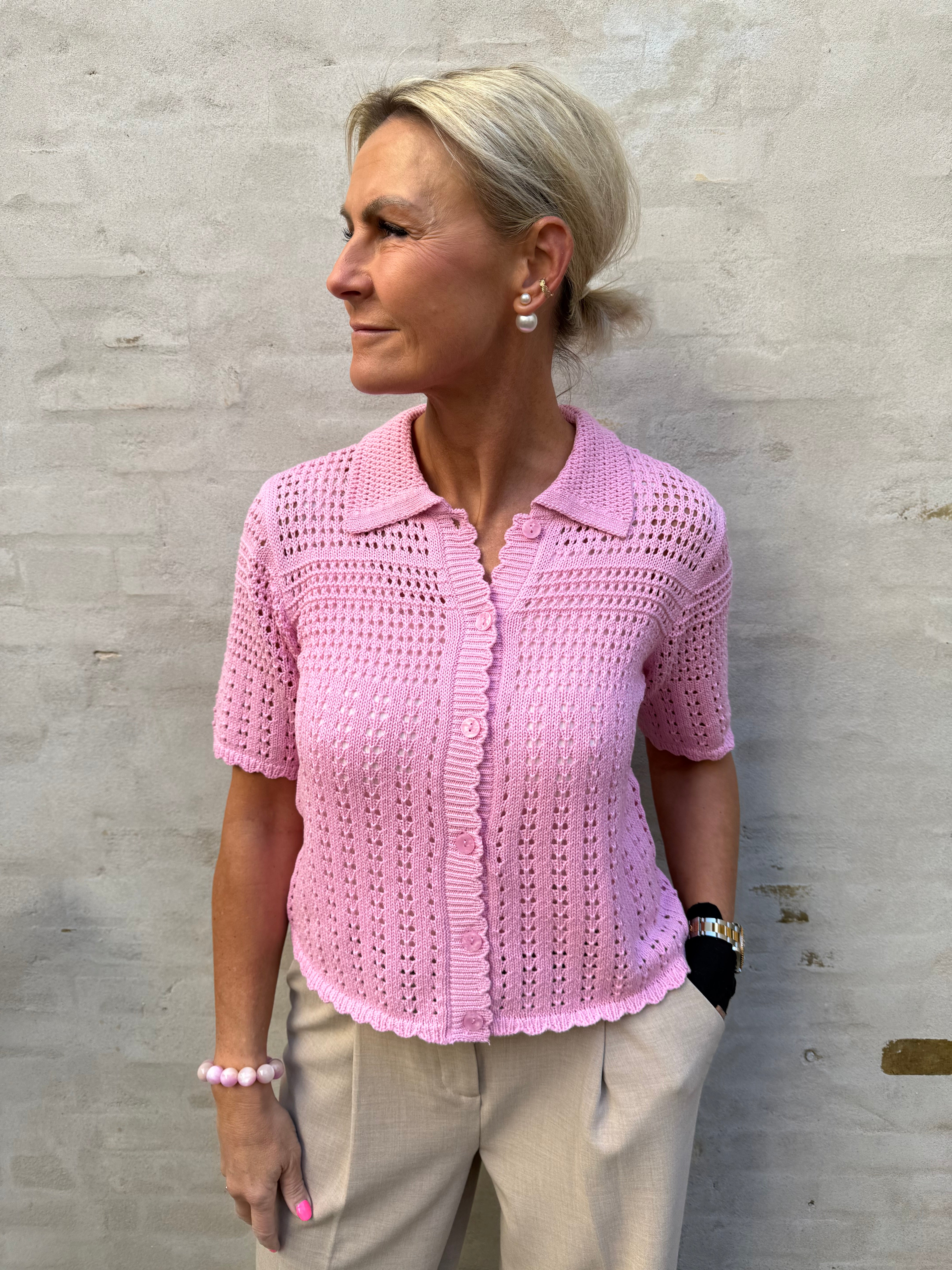 ROBIN 2/4 COLLAR CARDIGAN -  Bonbon