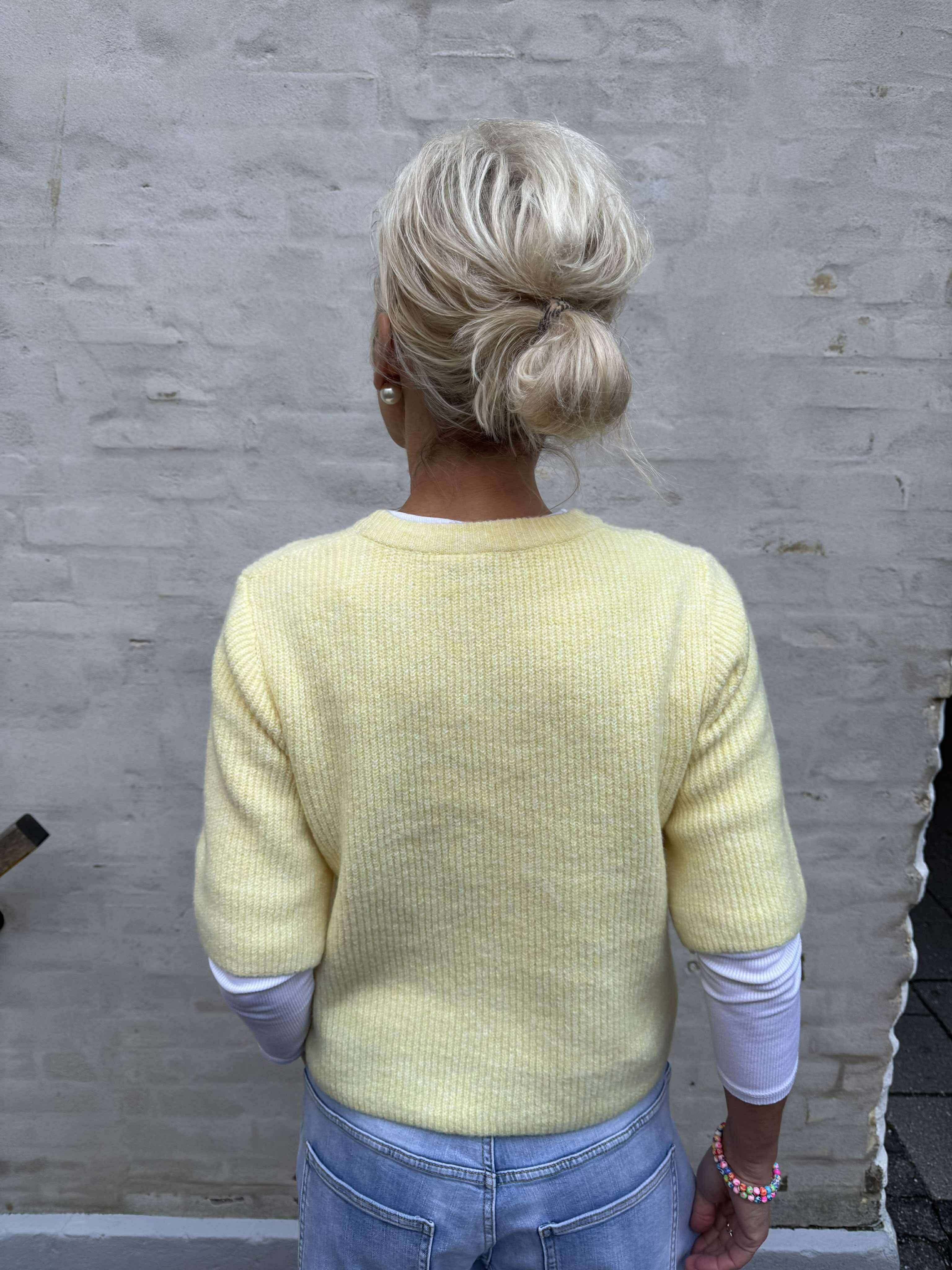 SILLY SS O-NECK KNIT - Blek Banana MELANGE