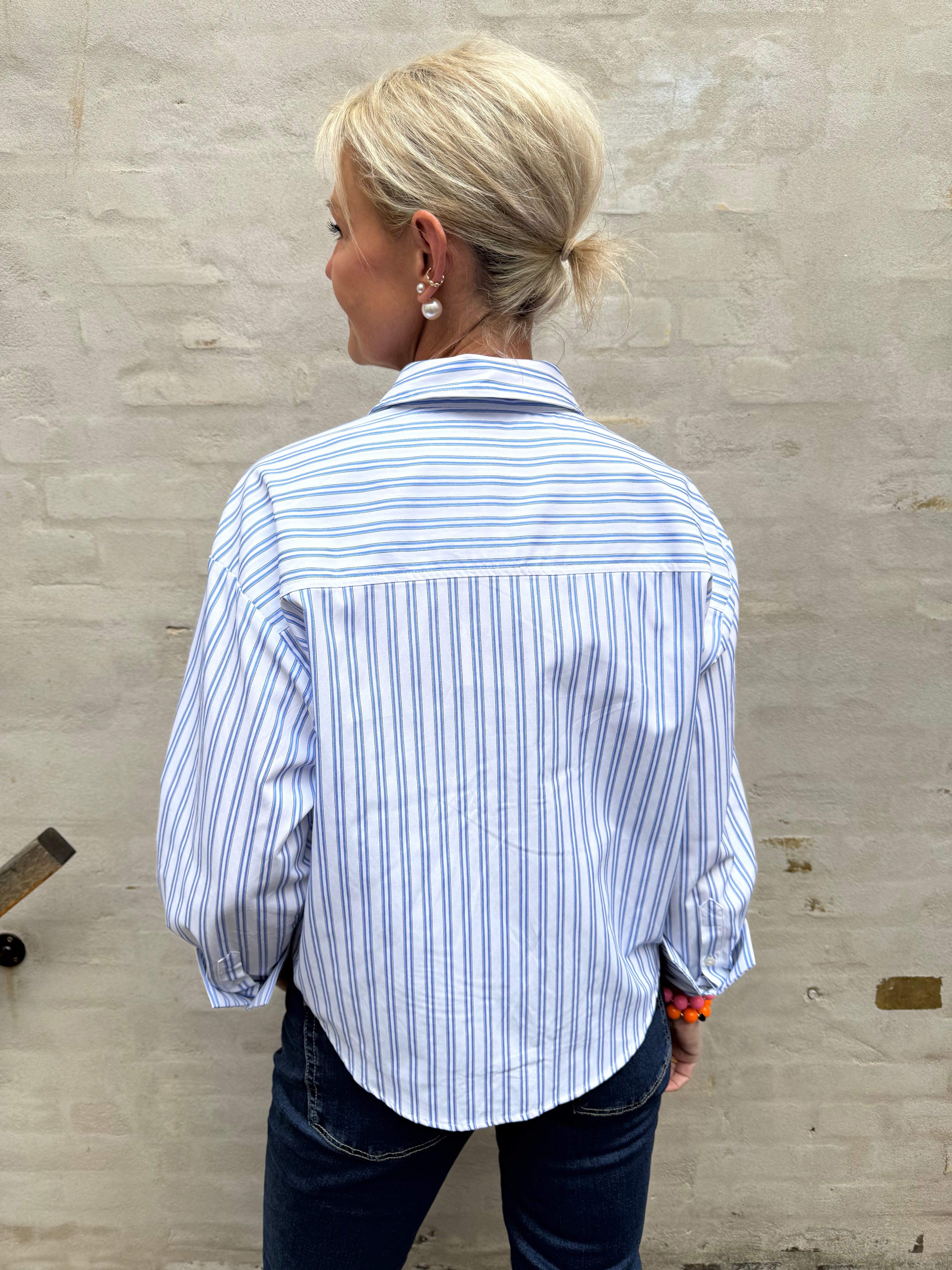 DevinCC Stripe Tie Shirt - Blå
