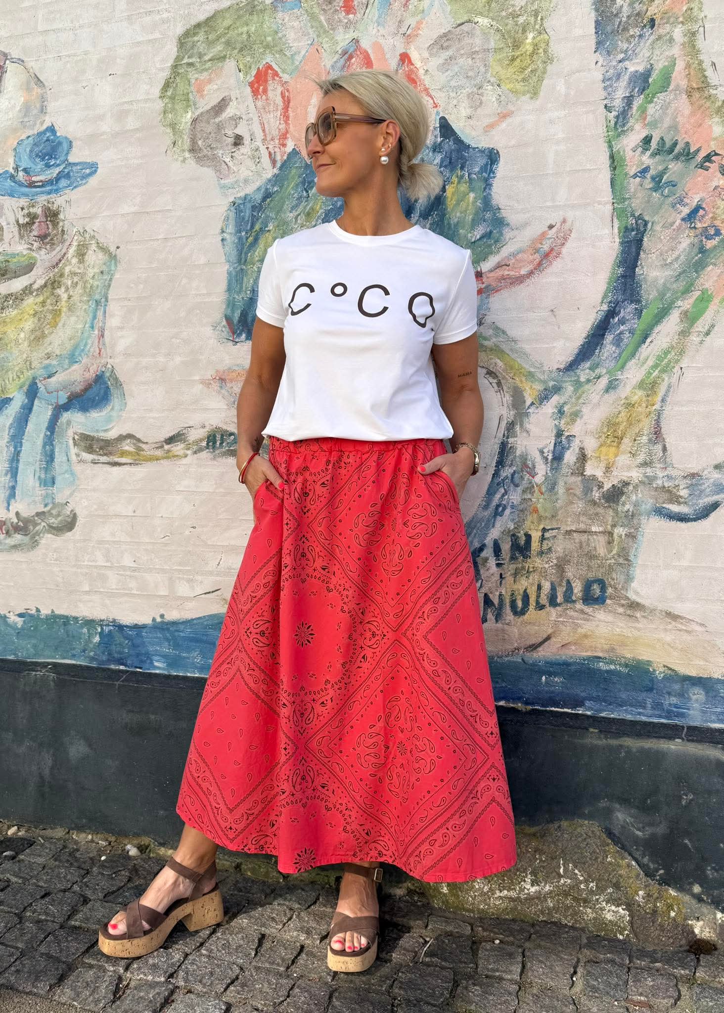 ABBIE Skirt - Red Paisley