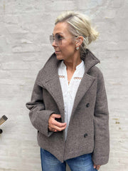 RIKI SHORT JACKET - Morel Melange