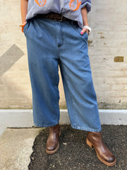 FRAME CULOTTE PANT - Medium Blue Denim