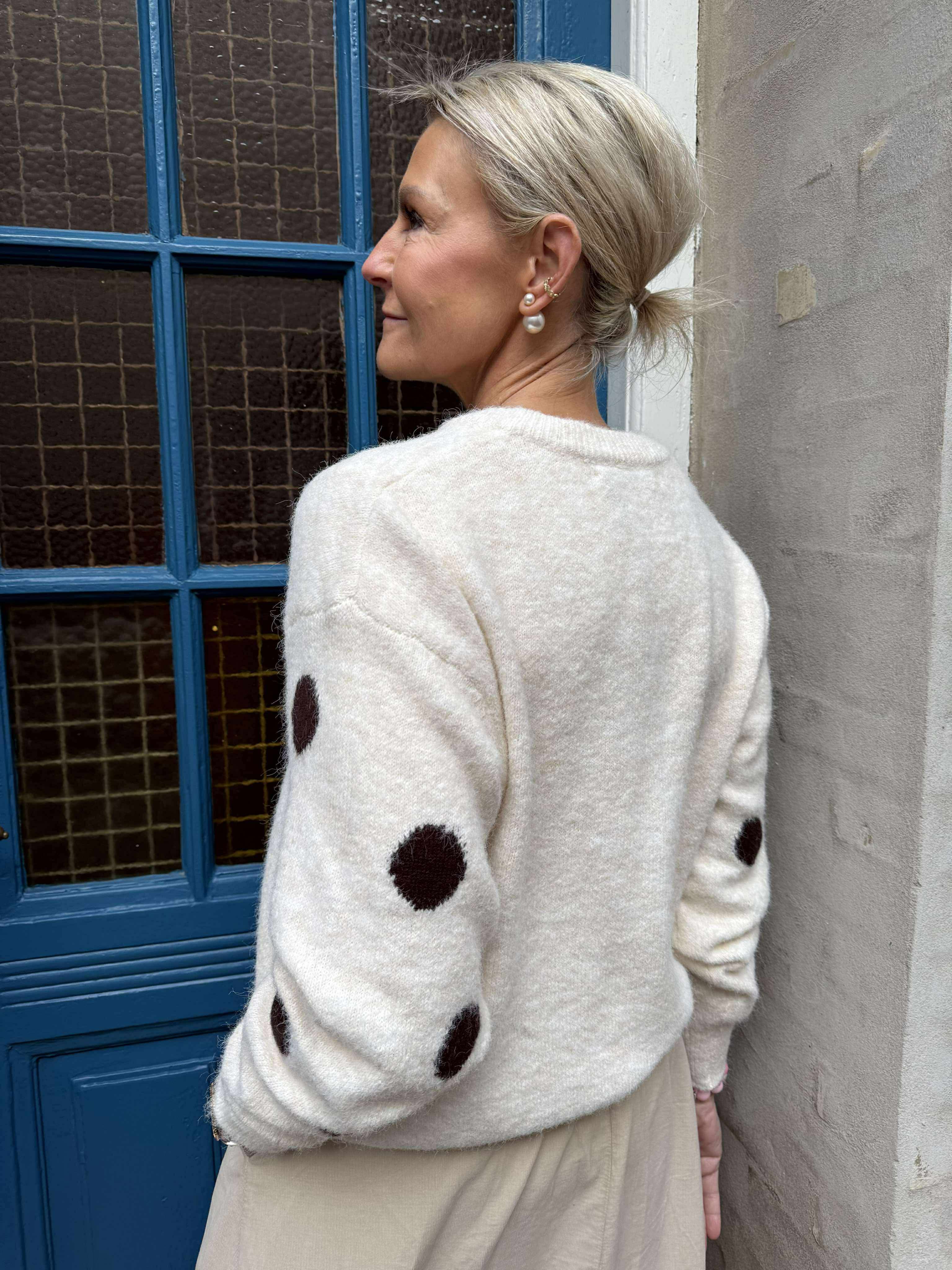 Elvie Dot Cardigan - Beige Dot