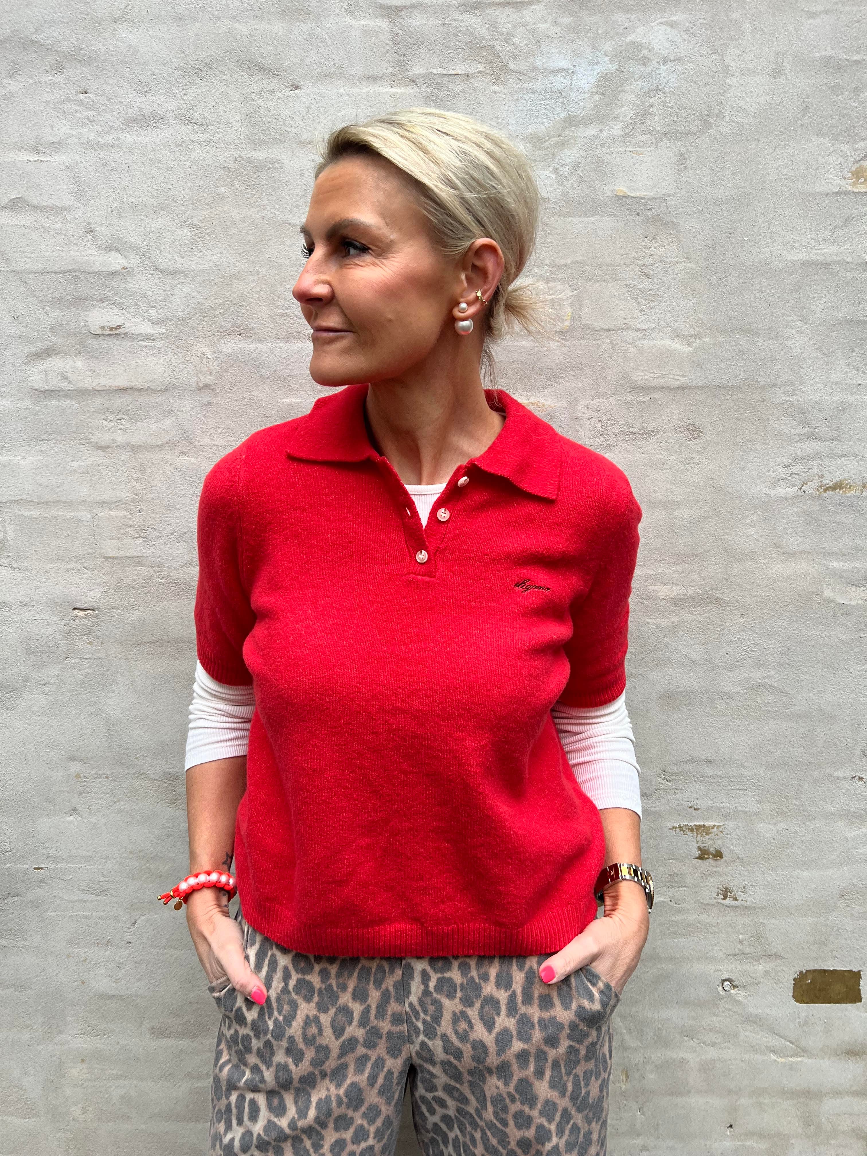 DEBBIE SS Knit Polo - Julstjärna